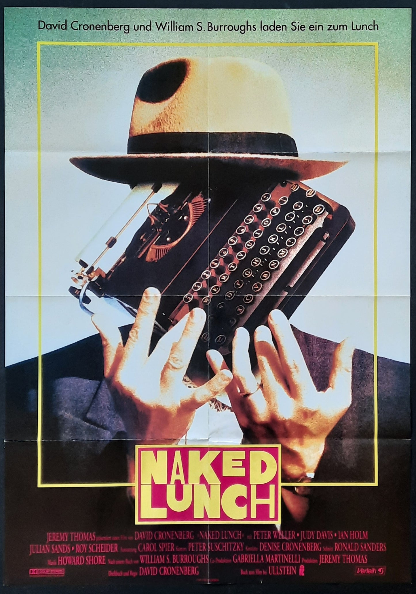 NAKED LUNCH Original Movie Poster 1991 David Cronenberg Germany 1
