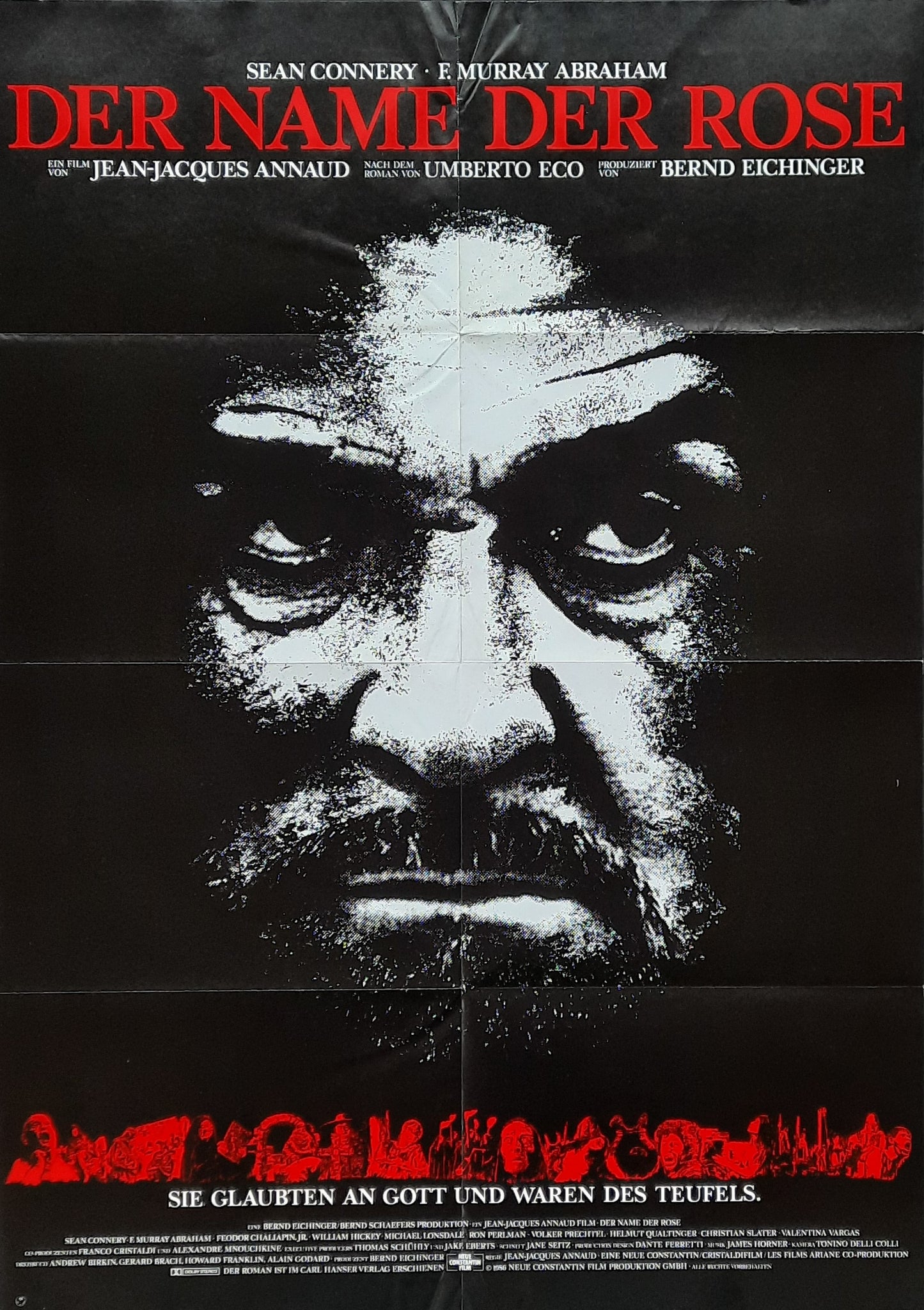 NAME OF THE ROSE 1986 Sean Connery German 1-Sheet Movie Poster