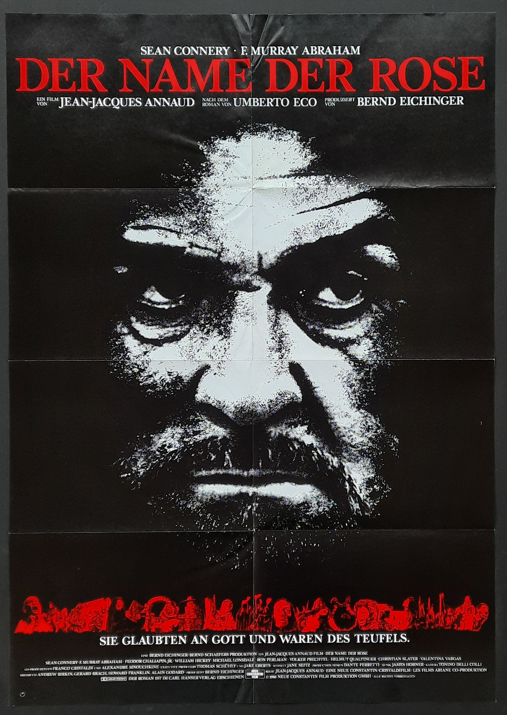 NAME OF THE ROSE 1986 Sean Connery German 1-Sheet Movie Poster 2