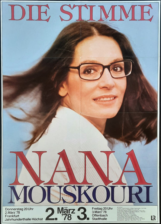 NANA MOUSKOURI Original Concert Poster March 2, 1978 Frankfurt Germany 1