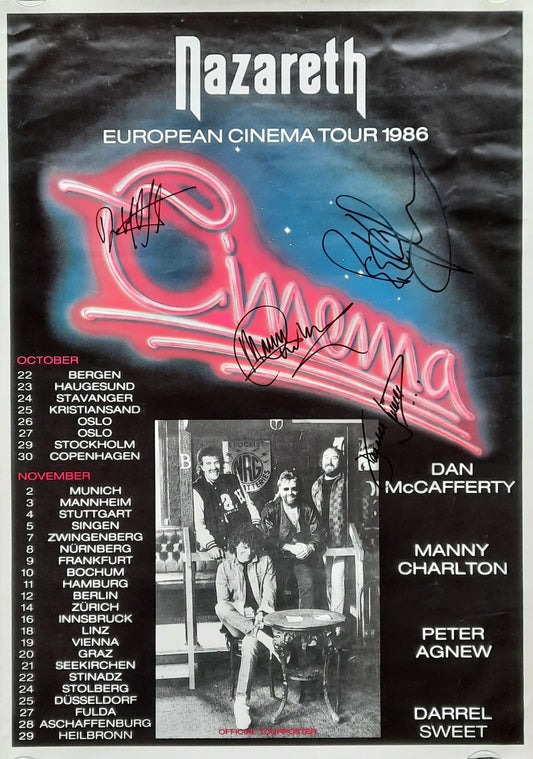 NAZARETH 1986 Concert Poster Tour Germany BAND SIGNED!