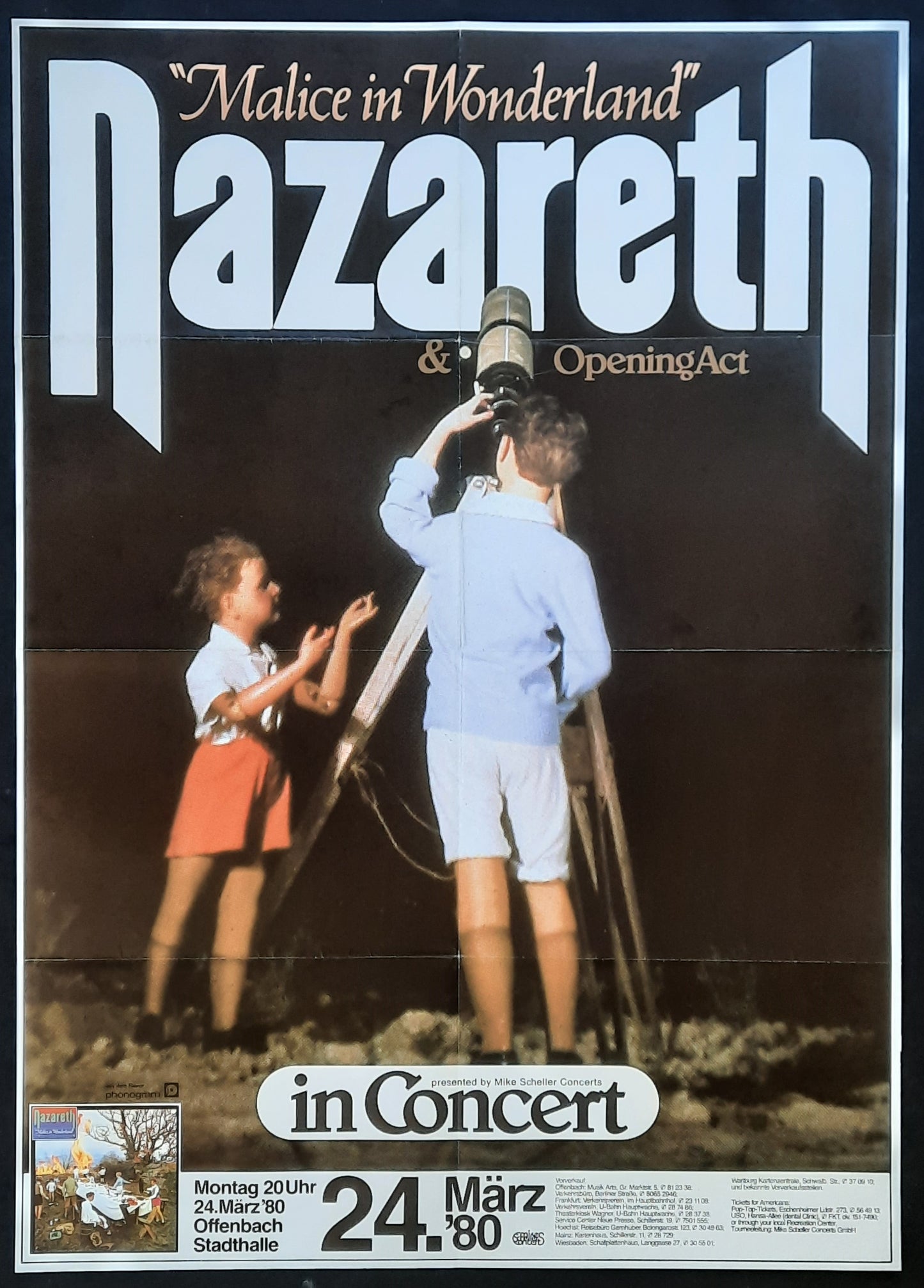 NAZARETH Original Concert Poster March 24, 1980 Offenbach Germany 1