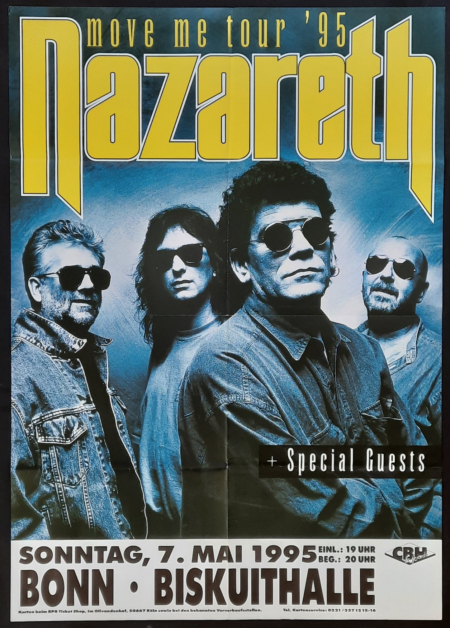 NAZARETH Original Concert Poster May 7, 1995 Bonn Germany