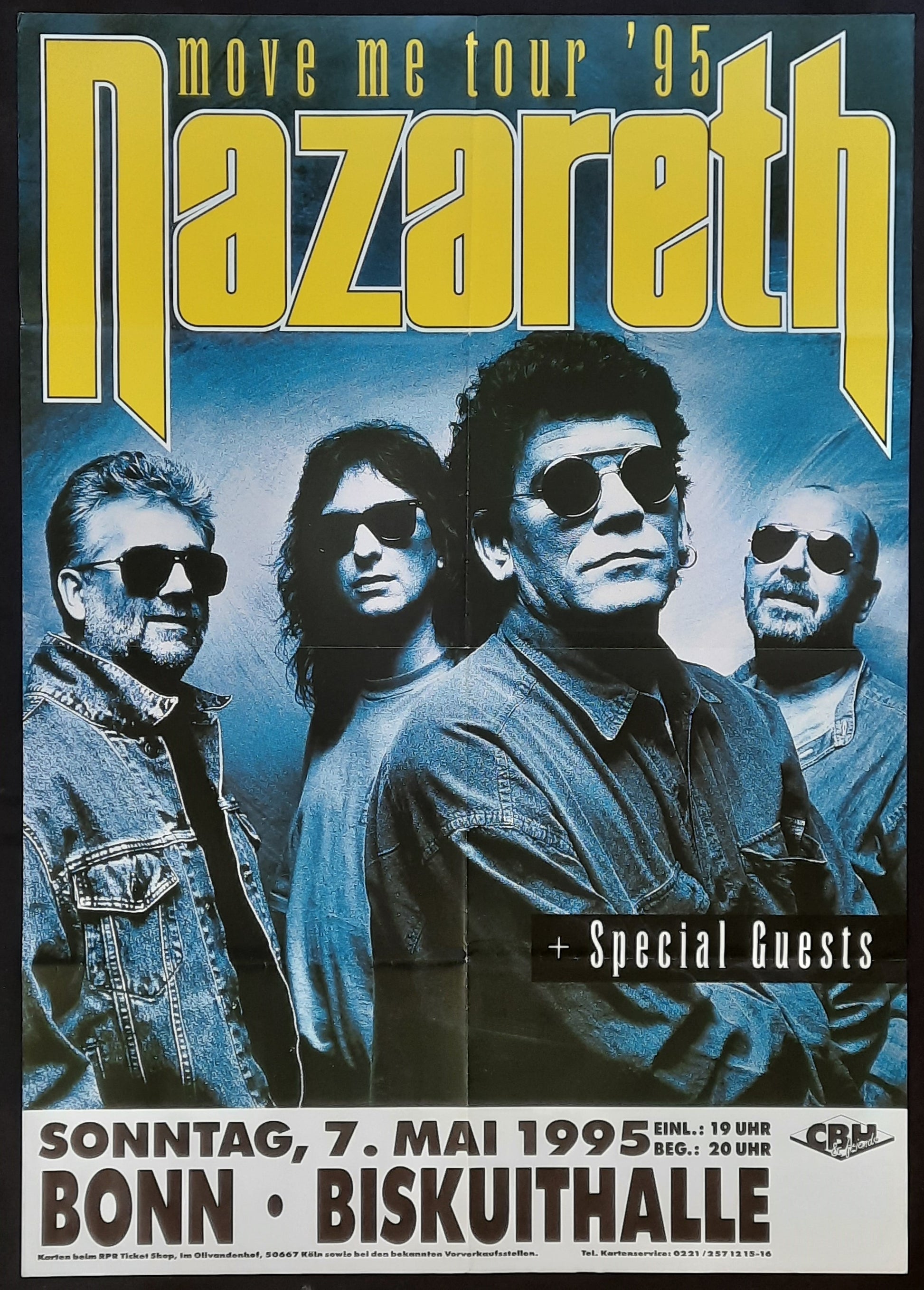 NAZARETH Original Concert Poster May 7, 1995 Bonn Germany