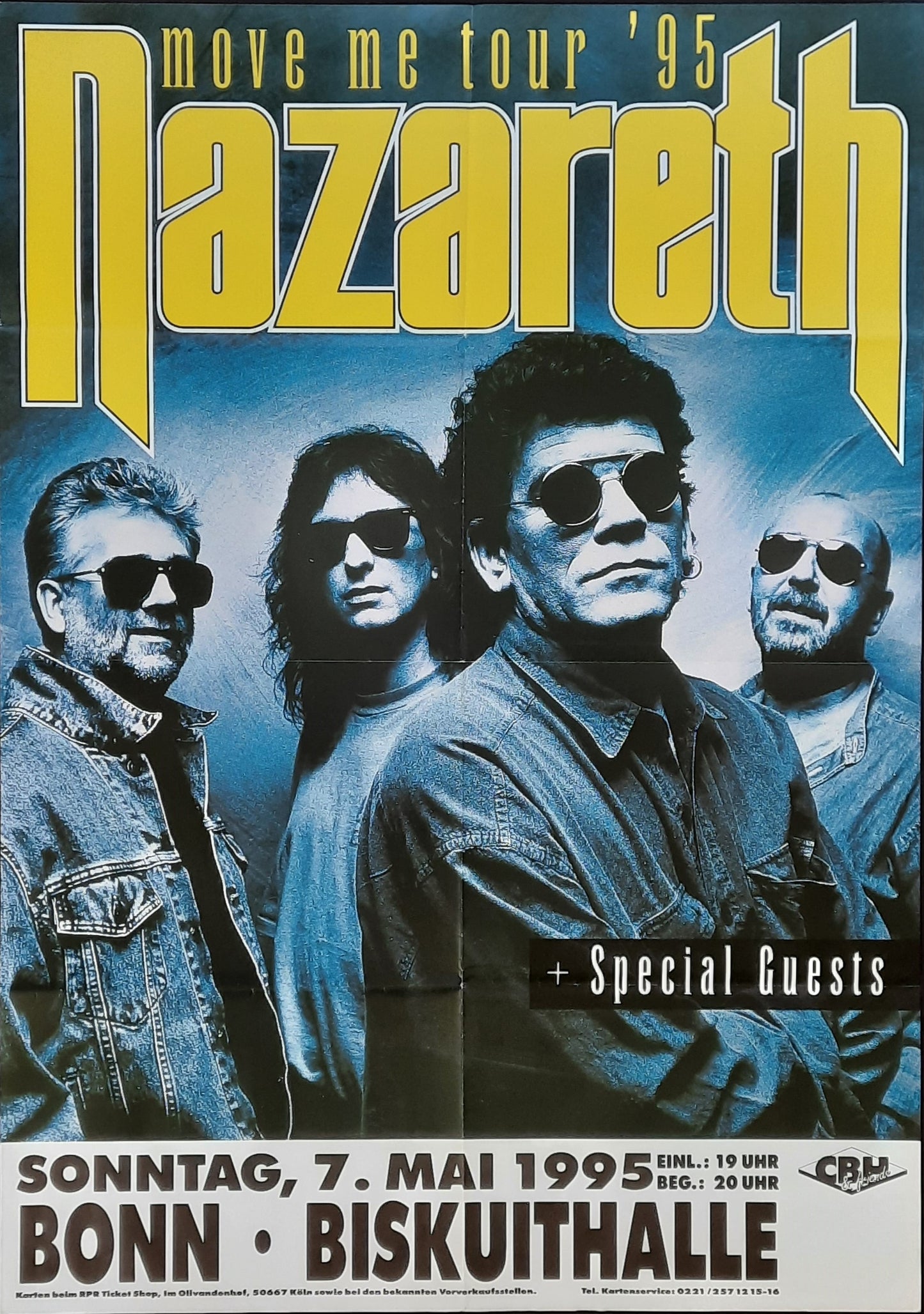 NAZARETH Original Concert Poster May 7, 1995 Bonn Germany 1