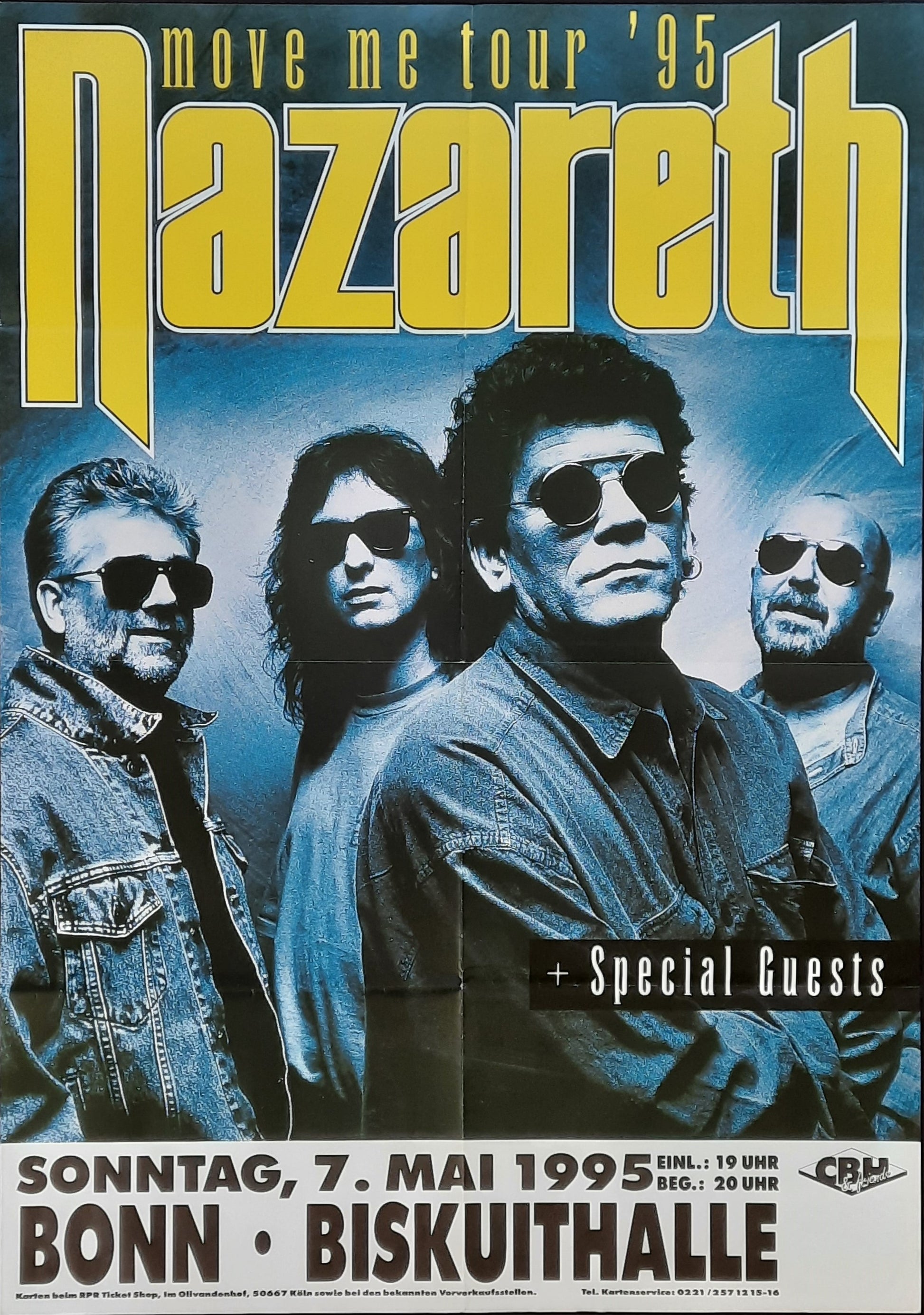 NAZARETH Original Concert Poster May 7, 1995 Bonn Germany 1