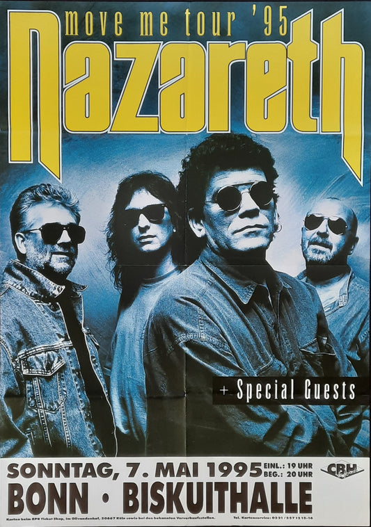NAZARETH Original Concert Poster May 7, 1995 Bonn Germany 1