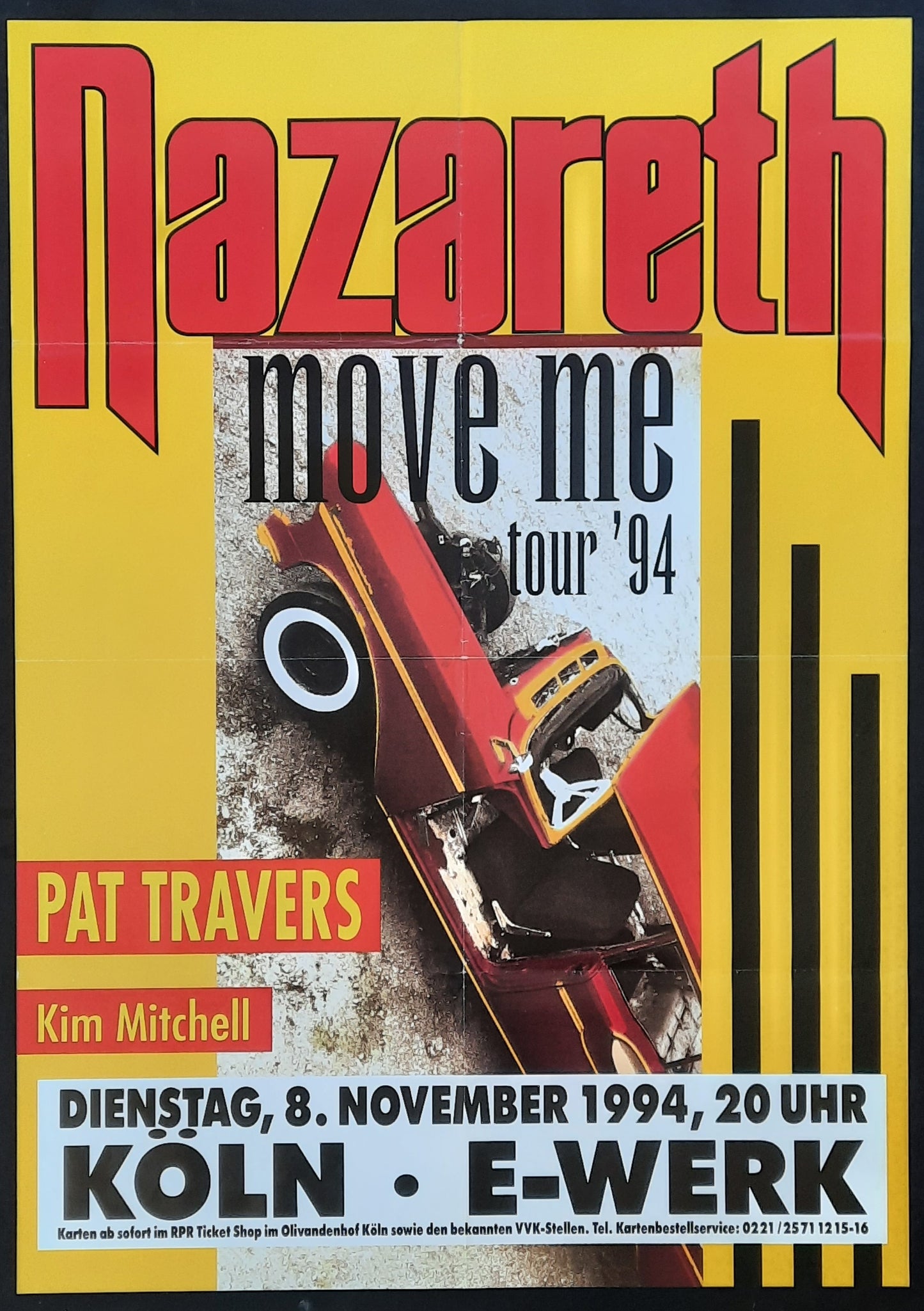 NAZARETH Original Concert Poster November 8, 1994 Cologne Germany