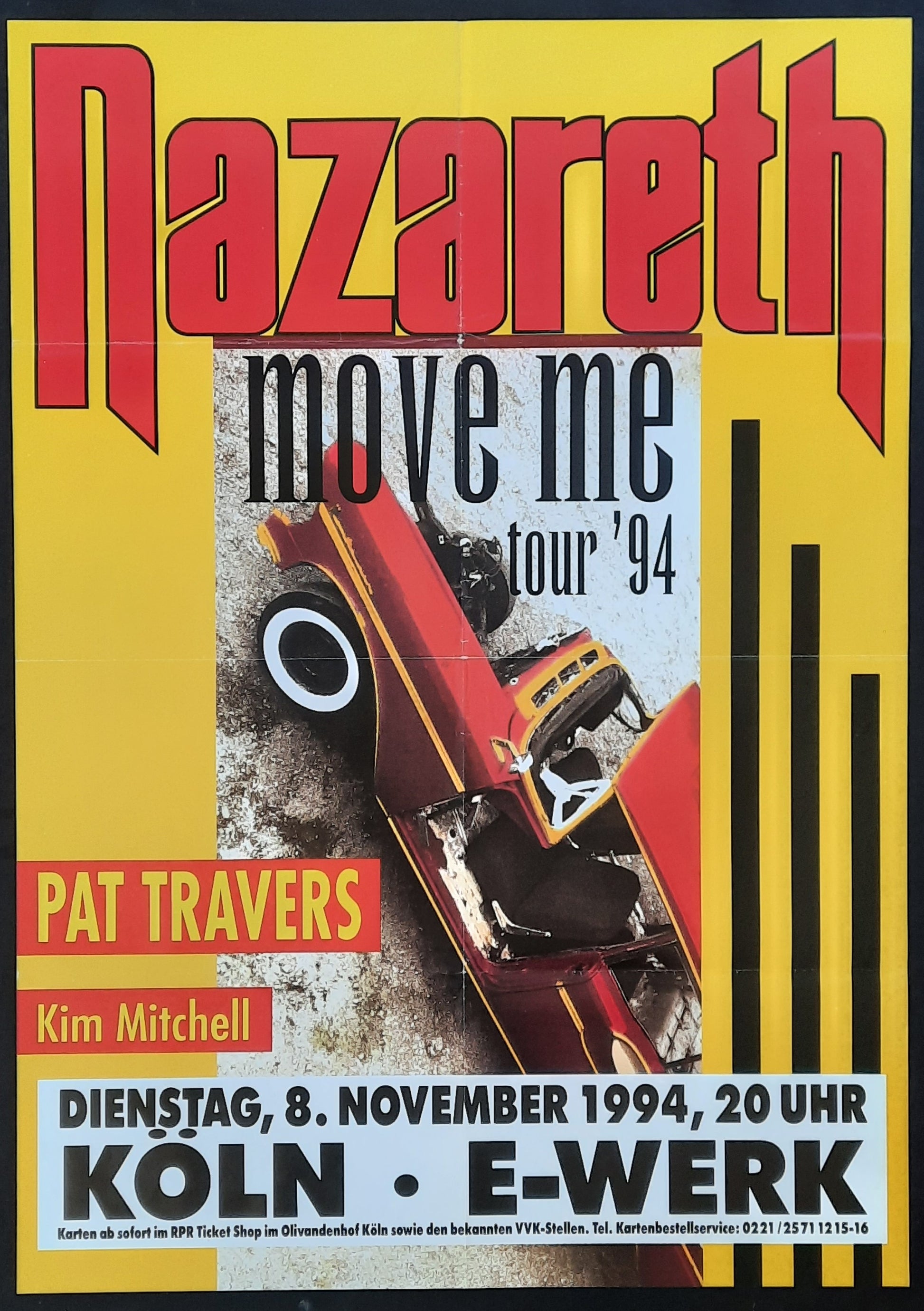 NAZARETH Original Concert Poster November 8, 1994 Cologne Germany