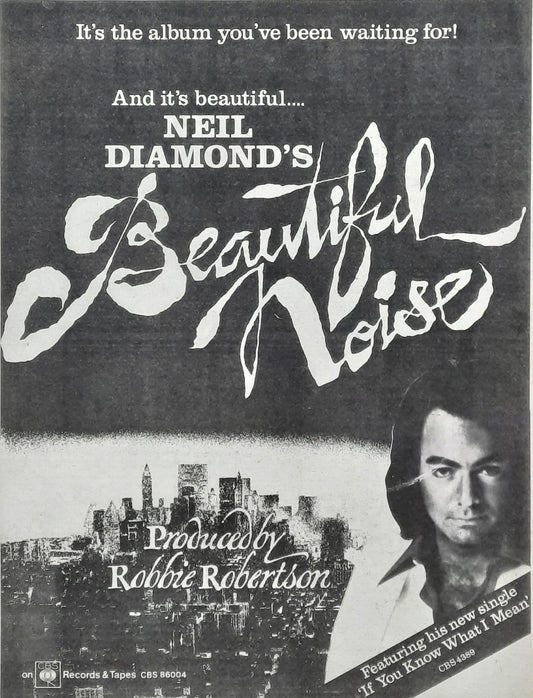 NEIL DIAMOND 1976 Poster/Press Ad Single "Beautiful Noise"