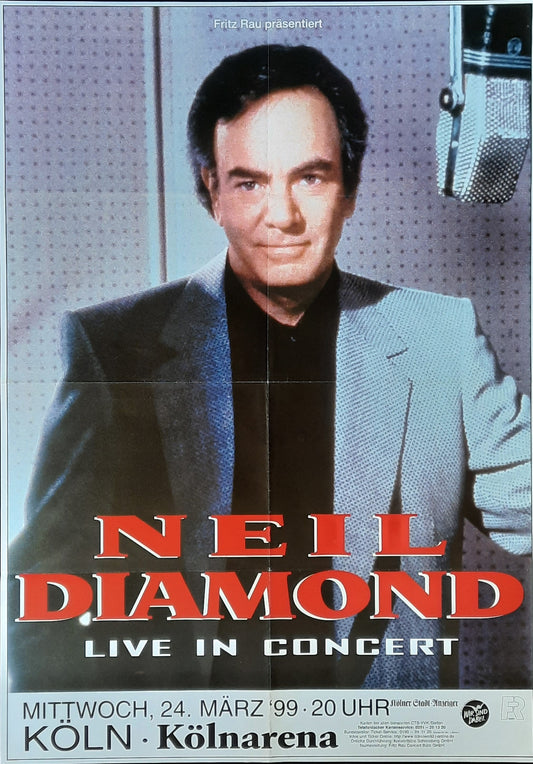 NEIL DIAMOND Original Concert Poster March 24, 1999 Cologne Germany 1