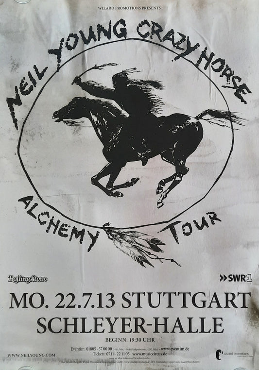 NEIL YOUNG 2013 Concert Poster Germany Stuttgart Jul 22nd