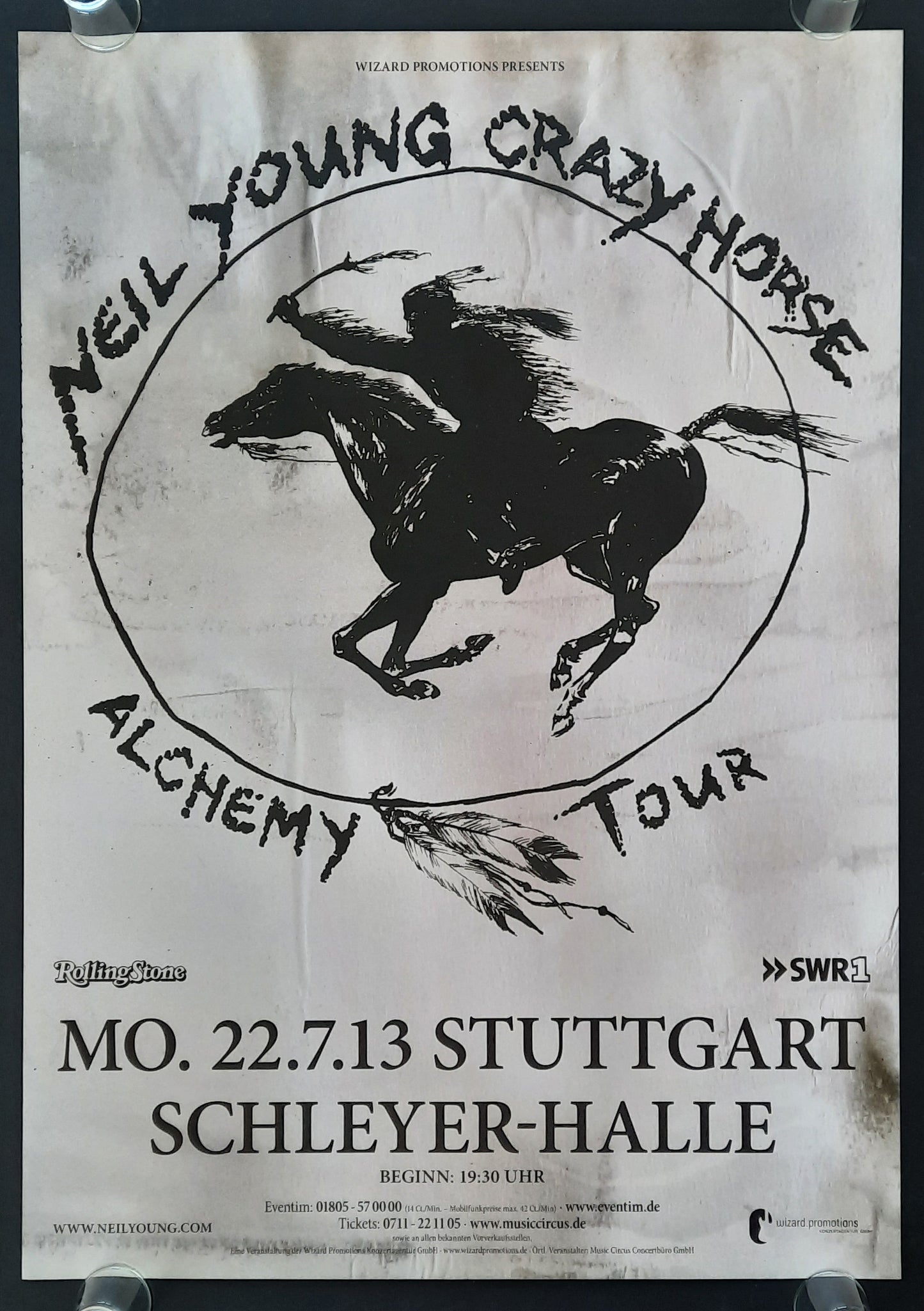 NEIL YOUNG 2013 Concert Poster Germany Stuttgart Jul 22nd 2