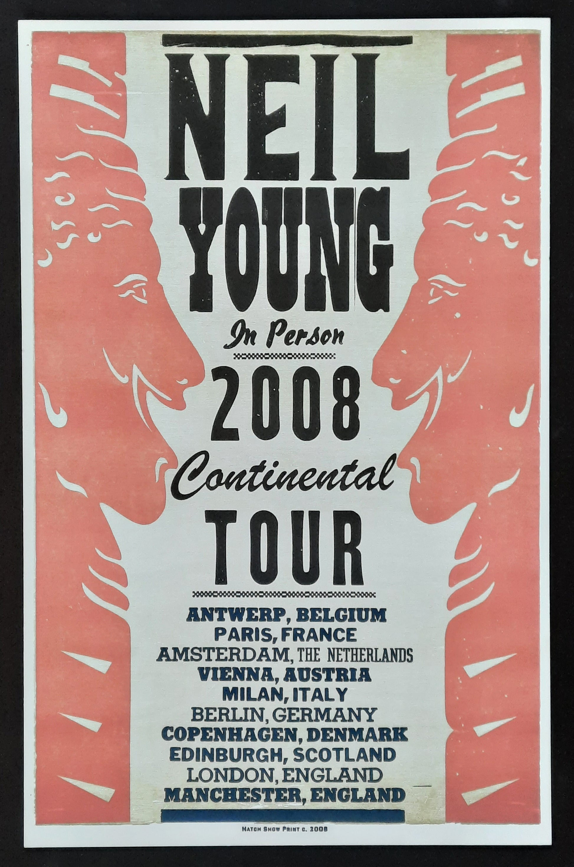 NEIL YOUNG Continental Tour Poster Europe 1st Print 2