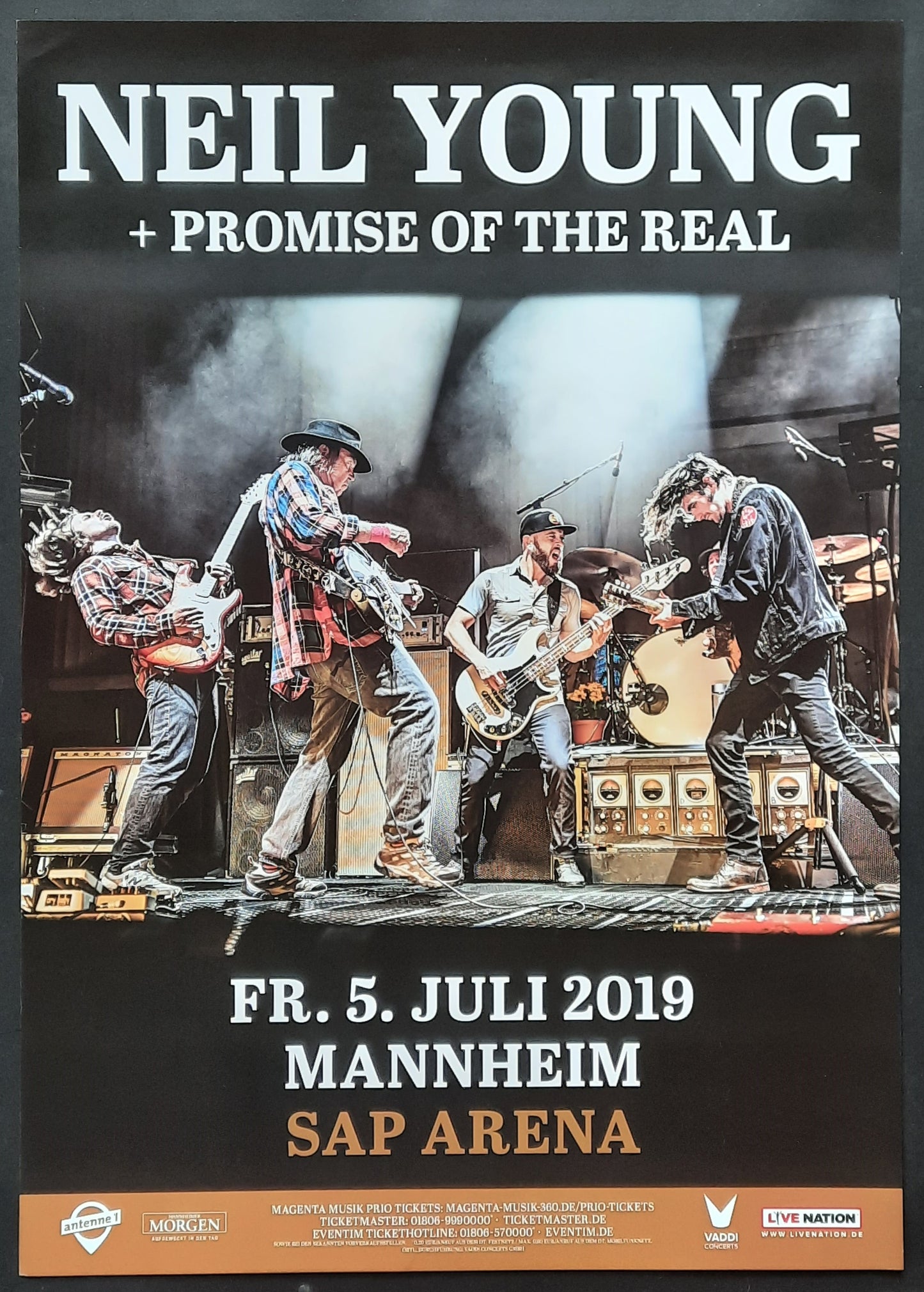 NEIL YOUNG Original Concert Poster July 5, 2019 Mannheim Germany