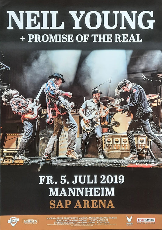 NEIL YOUNG Original Concert Poster July 5, 2019 Mannheim Germany 1