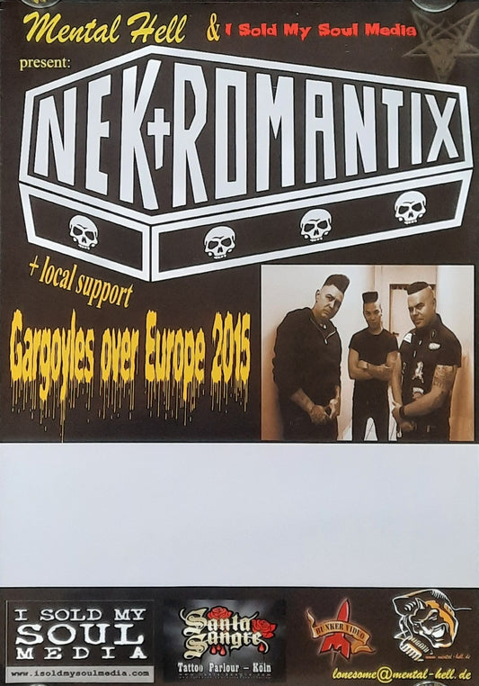 NEKROMANTIX Original Concert Poster 2015 Gargoyles Over Europe Tour 42x59d (5) 1