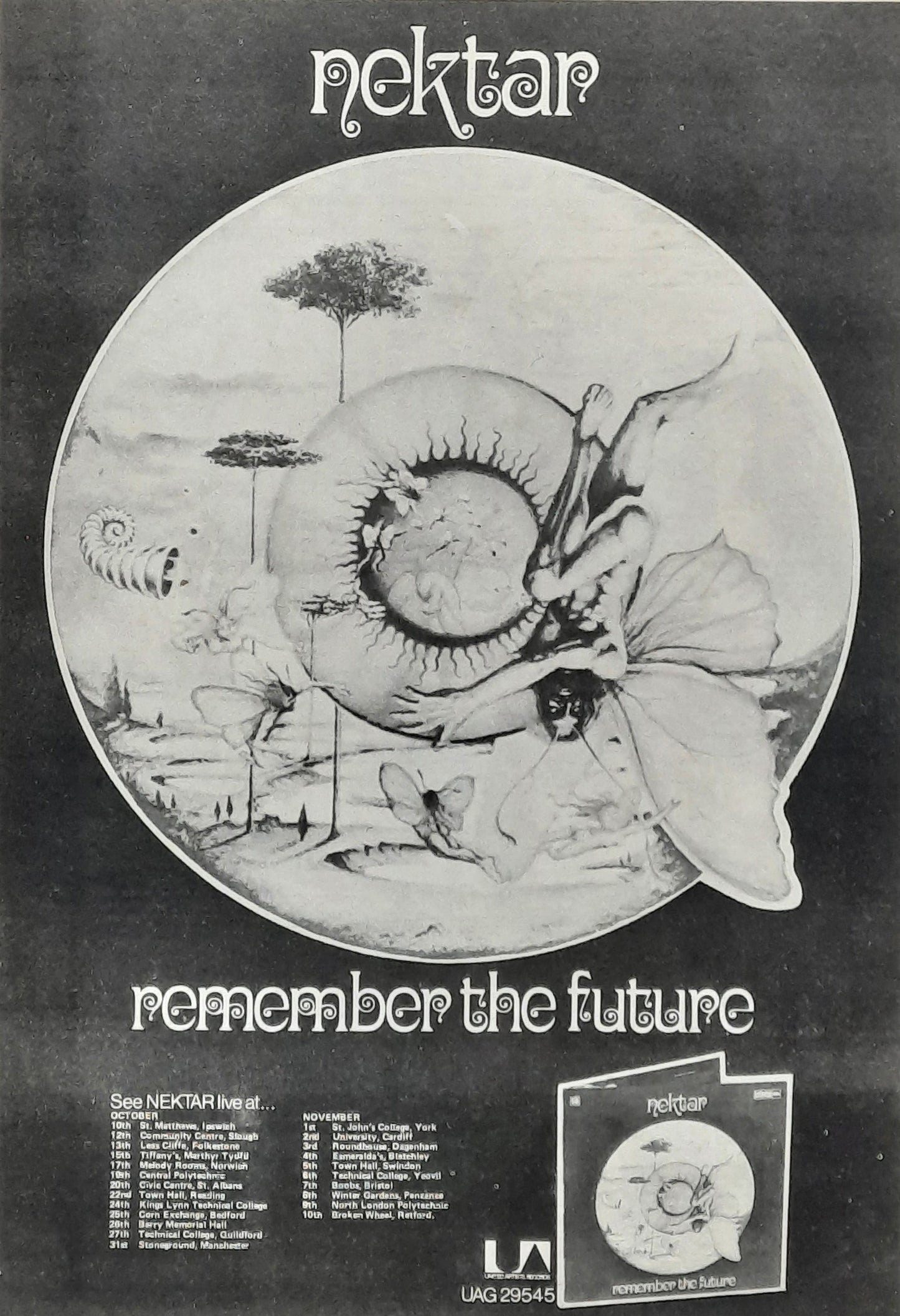 NEKTAR 1973 Poster/Press Ad Album "Remember The Future"