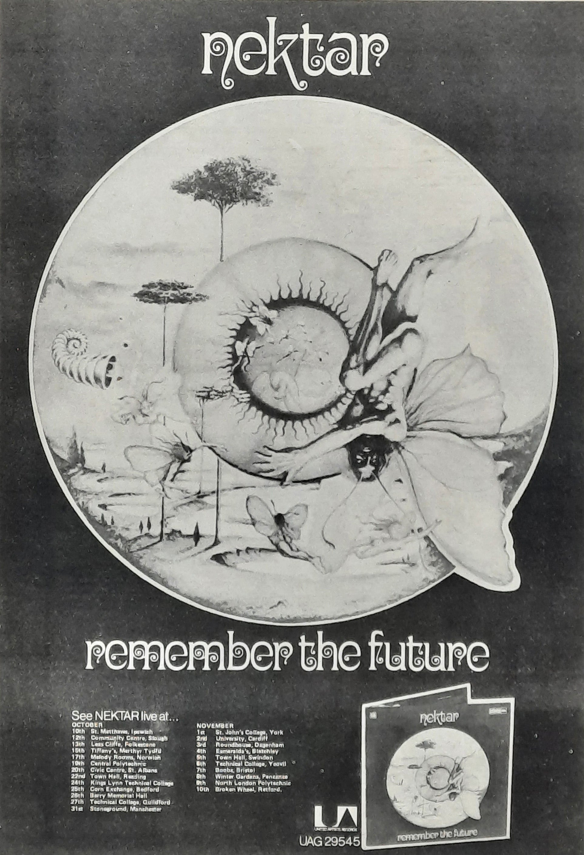NEKTAR 1973 Poster/Press Ad Album "Remember The Future"