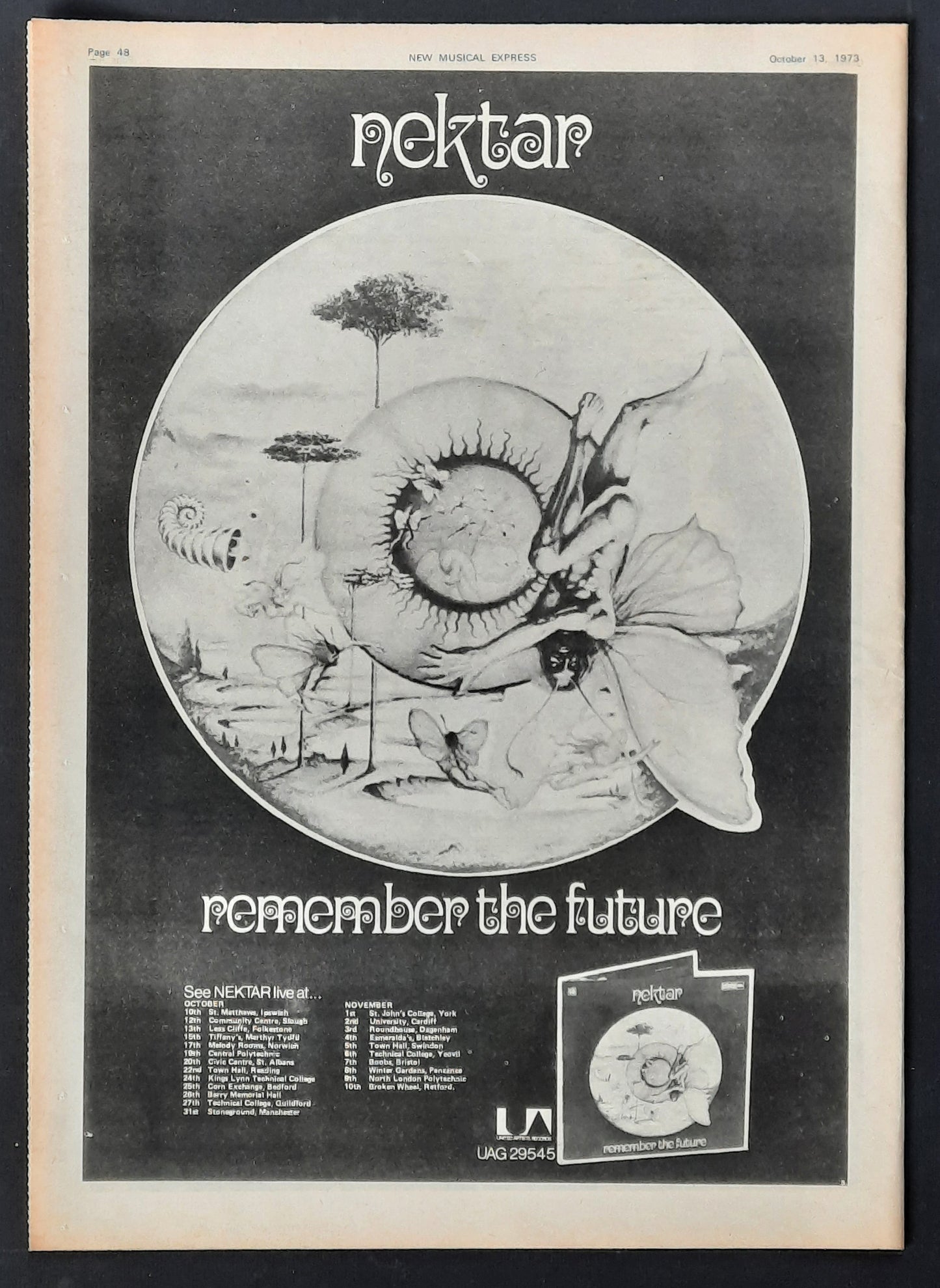 NEKTAR 1973 Poster/Press Ad Album "Remember The Future" 2