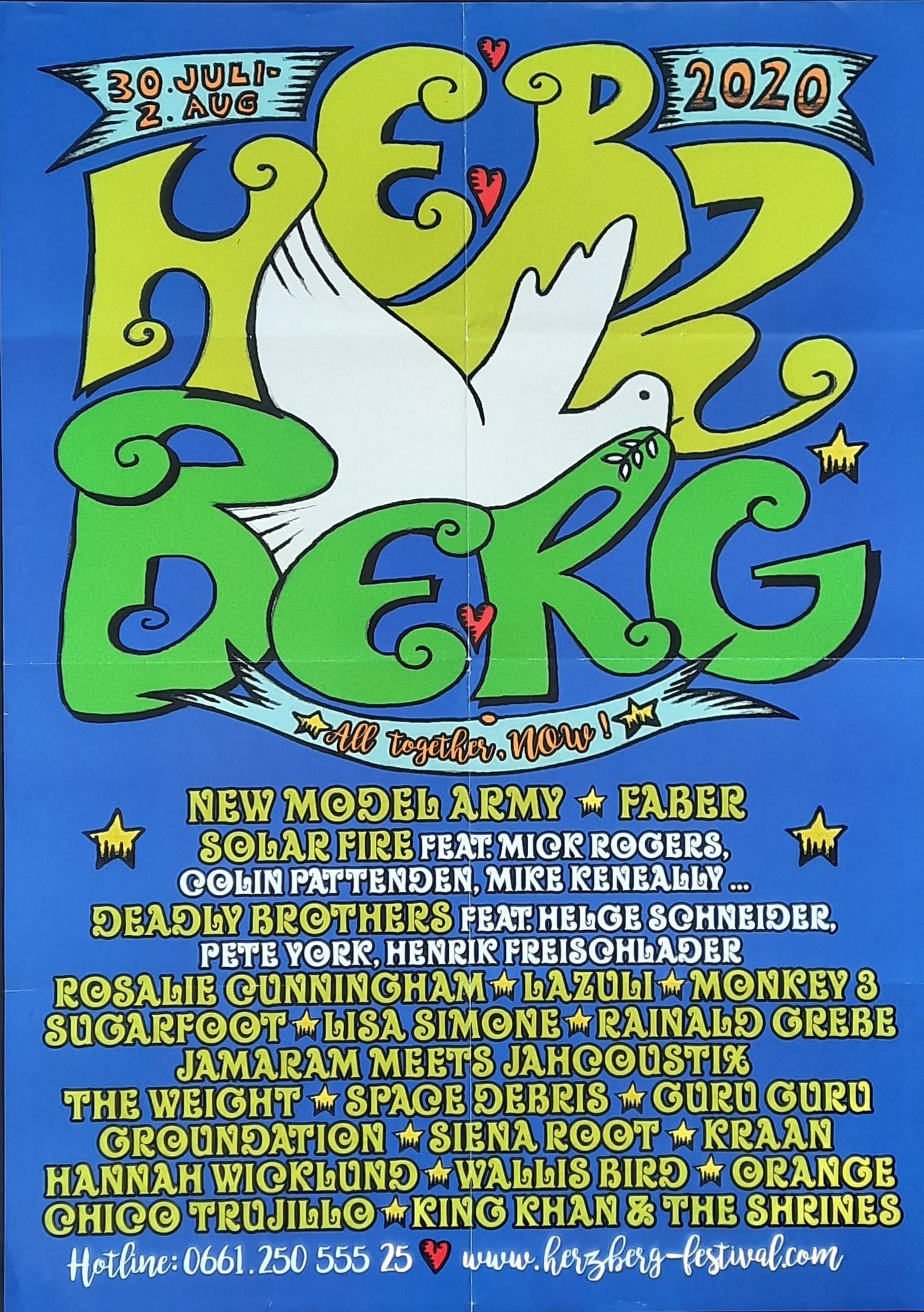 NEW MODEL ARMY - FABER Original Concert Poster 2020 Herzberg Festival Germany