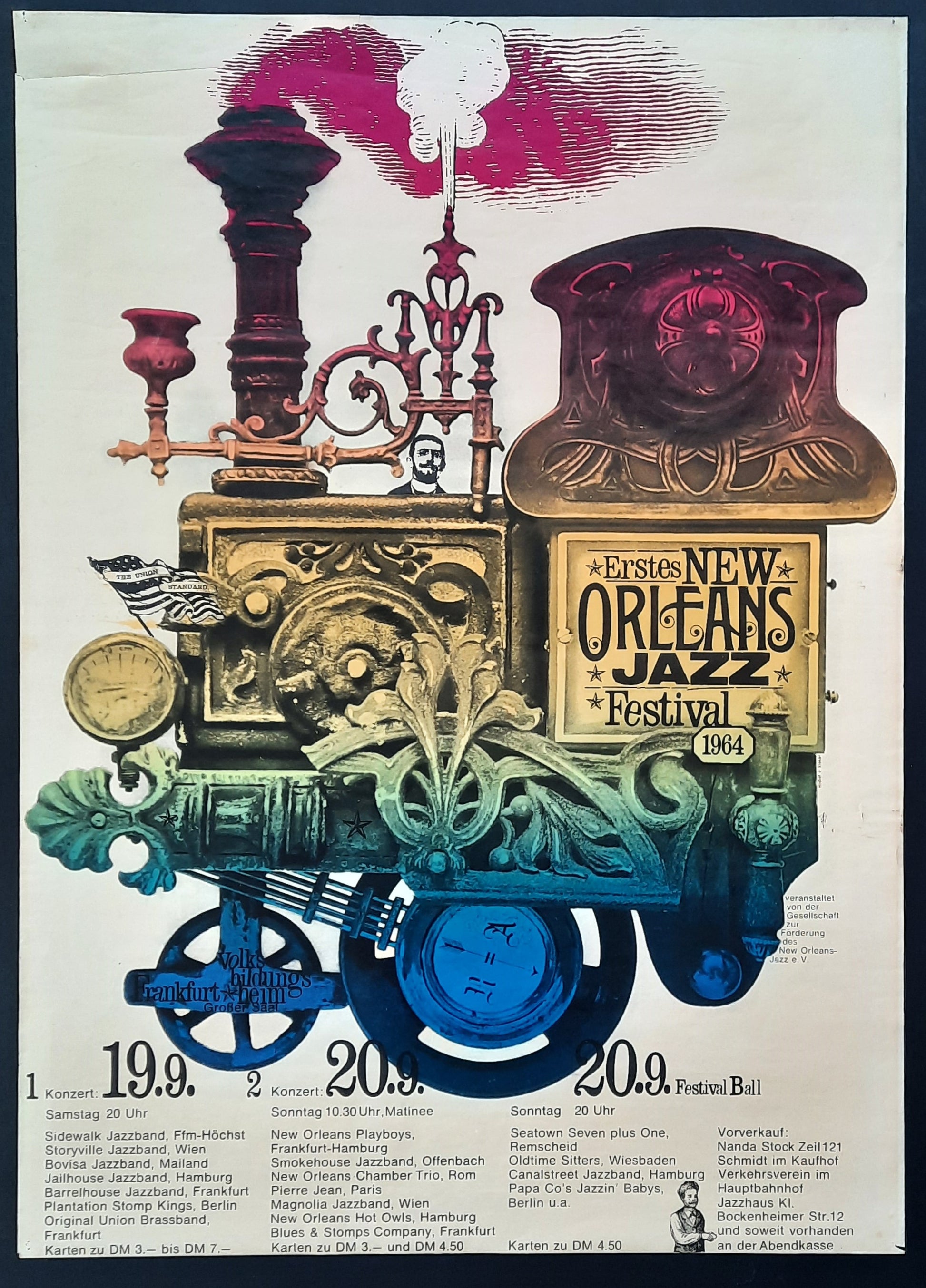 NEW ORLEANS JAZZ FESTIVAL 1964 Germany Poster by KIESER & MICHEL 2
