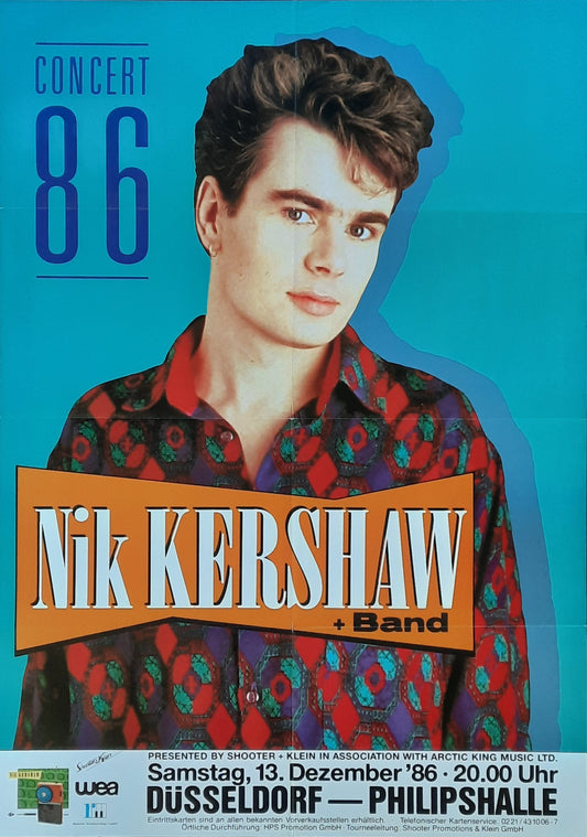 NIK KERSHAW Original Concert Poster December 13, 1986 Duesseldorf Germany