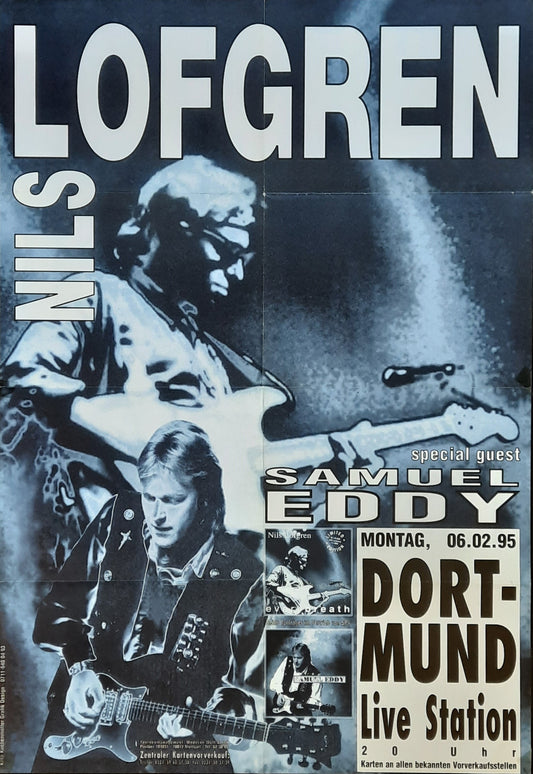 NILS LOFGREN Original Concert Poster February 6, 1995 Dortmund Germany 1