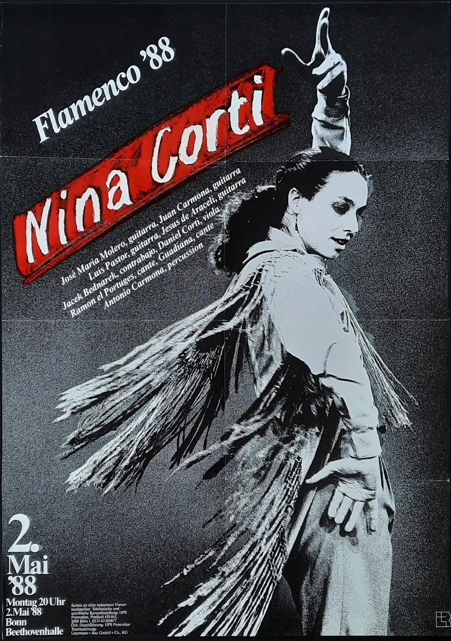 NINA CORTI Original Show Poster May 2, 1988 Essen FLAMENCO '88 1