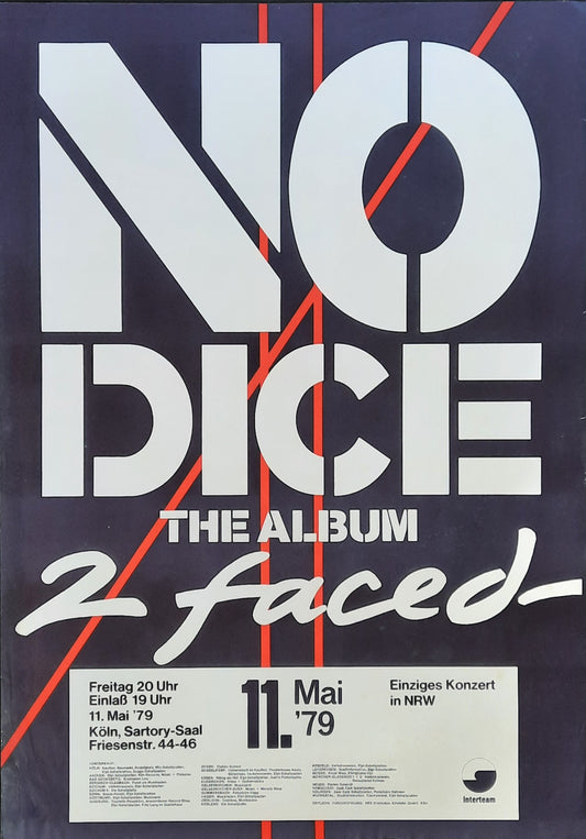 NO DICE Original Concert Poster May 11, 1979 Cologne Germany 1