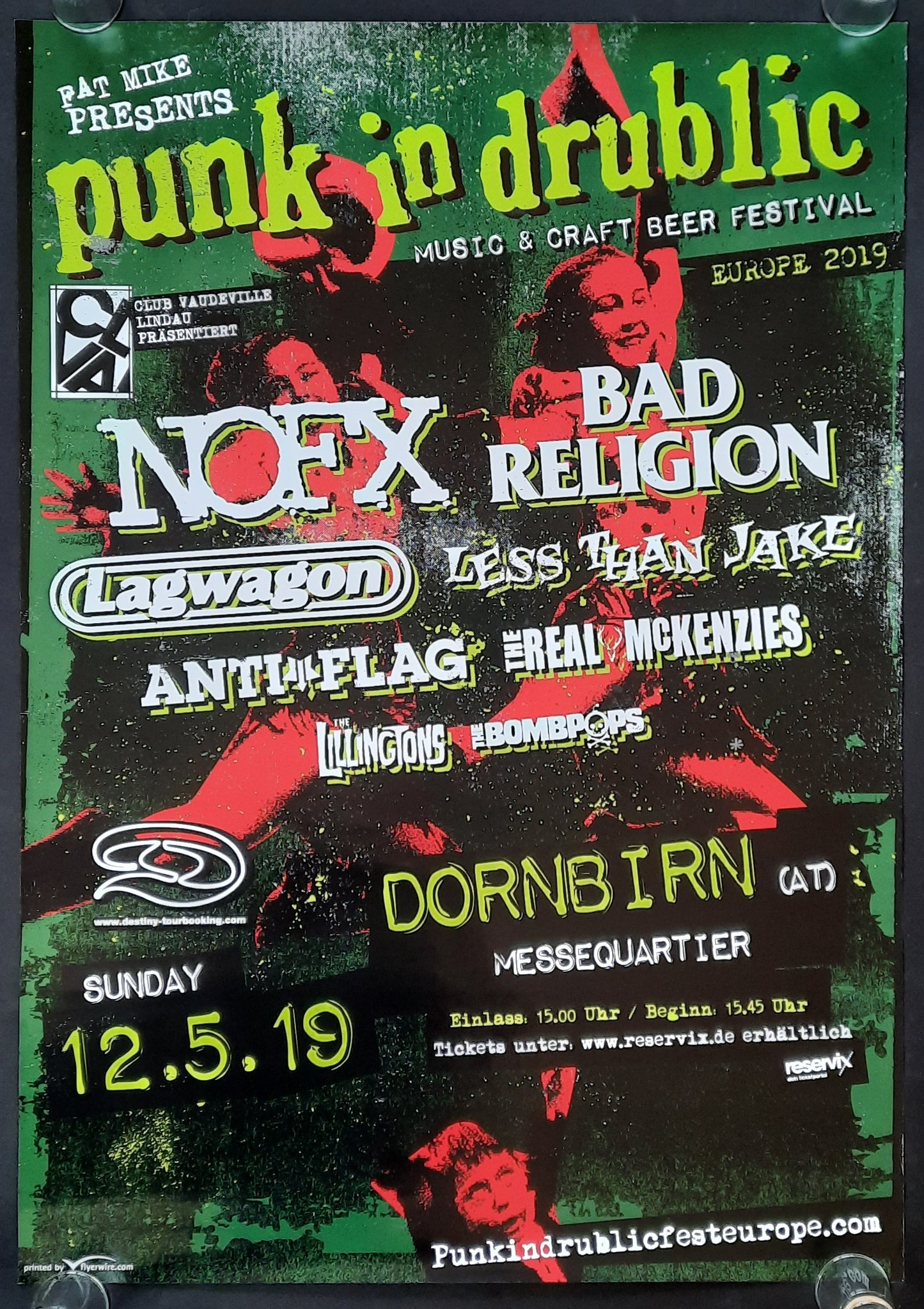 NOFX - BAD RELIGION - LAGWAGON Original Concert Poster 2019 Punk In Drublic Festival