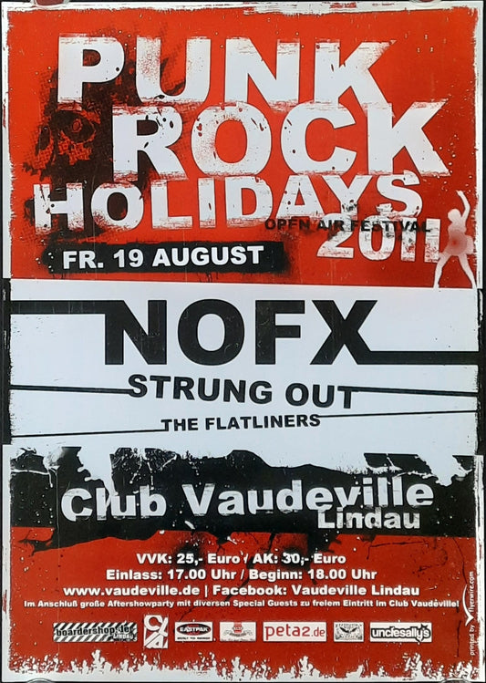 NOFX - STRUNG OUT Original Concert Poster August 19, 2011 Lindau Germany