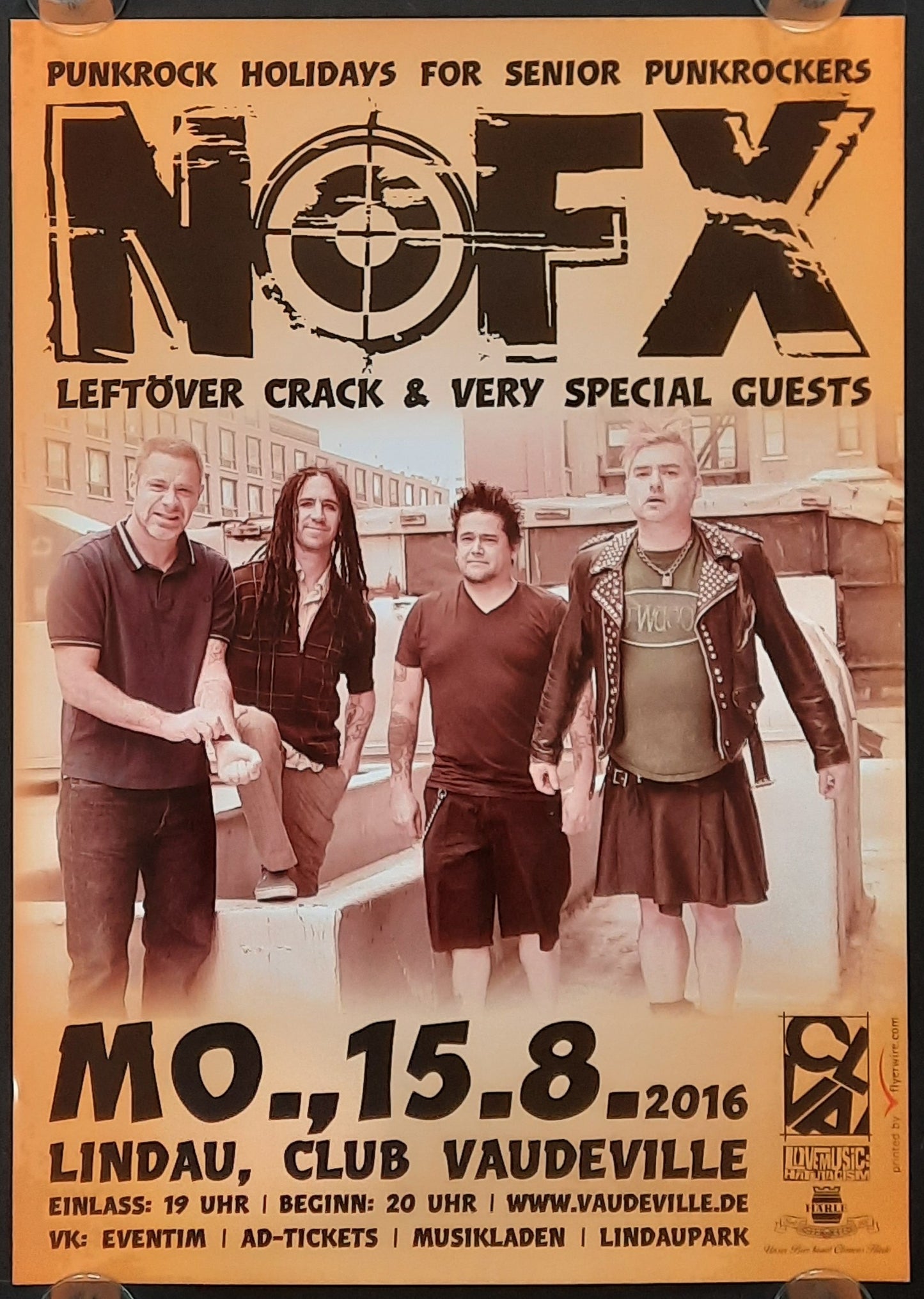NOFX Original Concert Poster August 15, 2016 Lindau Germany 42x59c (14) 1