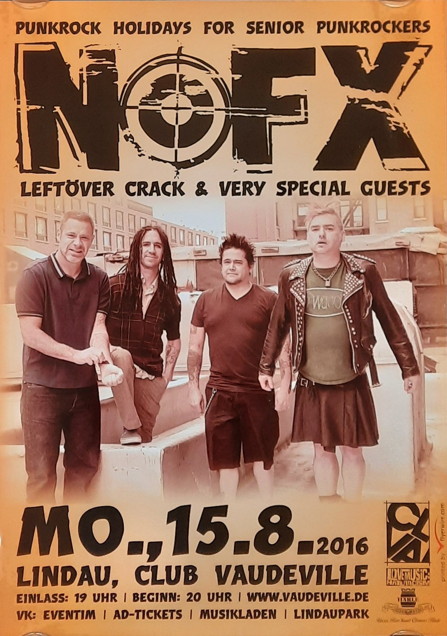 NOFX Original Concert Poster August 15, 2016 Lindau Germany 42x59c (14) 1