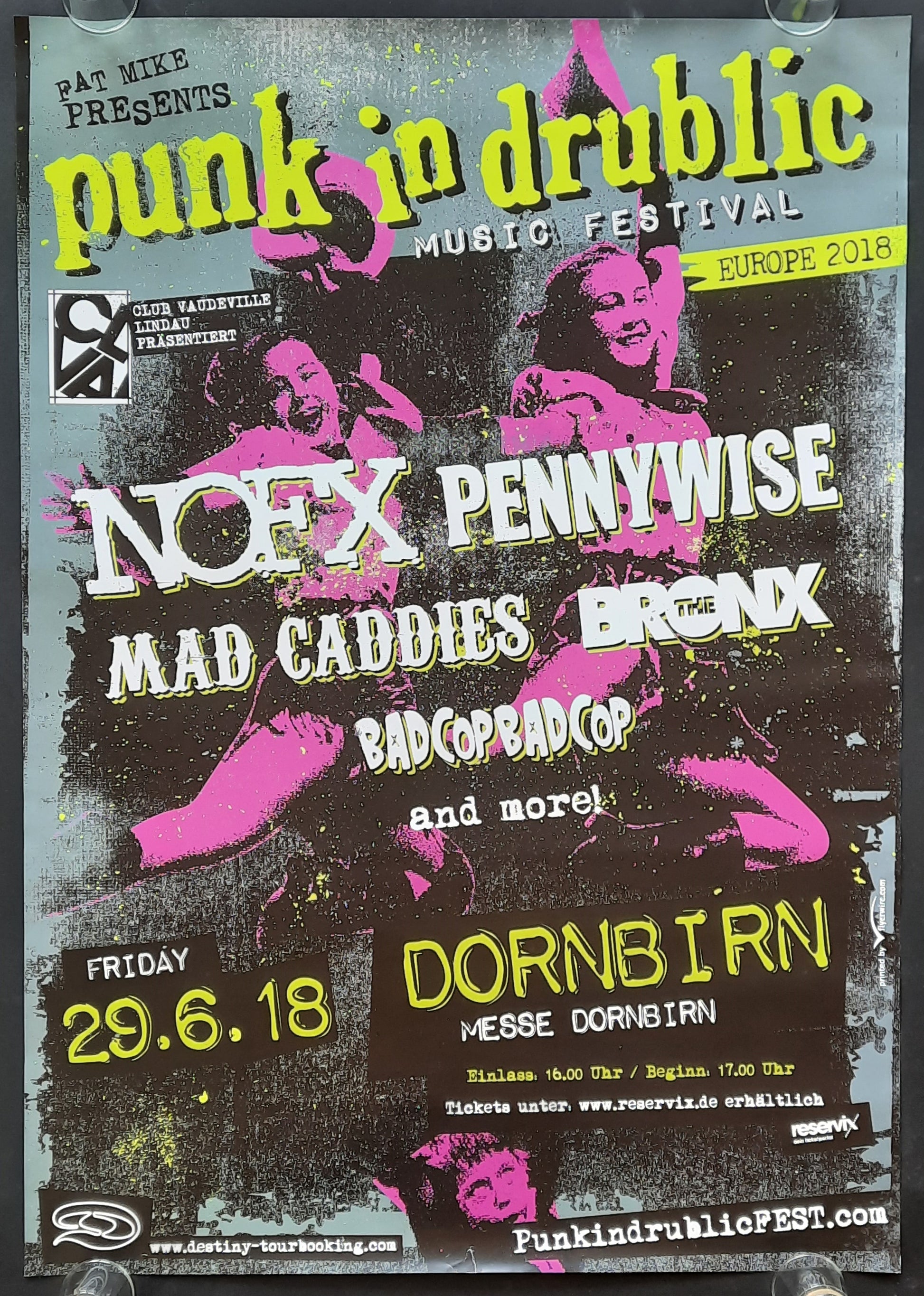 NOFX - PENNYWISE - MAD CADDIES Original Concert Poster 2018 Dornbirn Austria PUNK IN DRUBLIC Festival