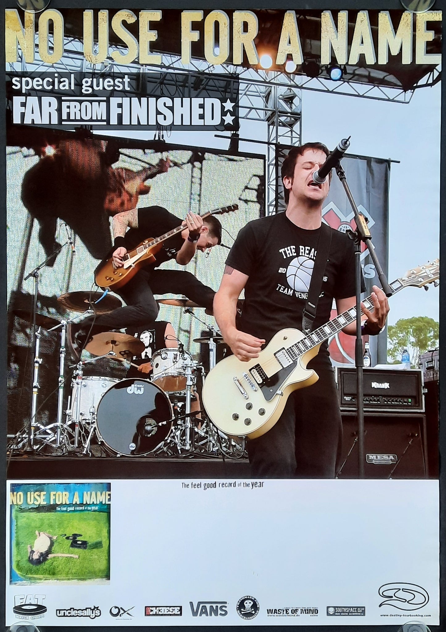 NO USE FOR A NAME Original Concert Poster 2008 European Tour