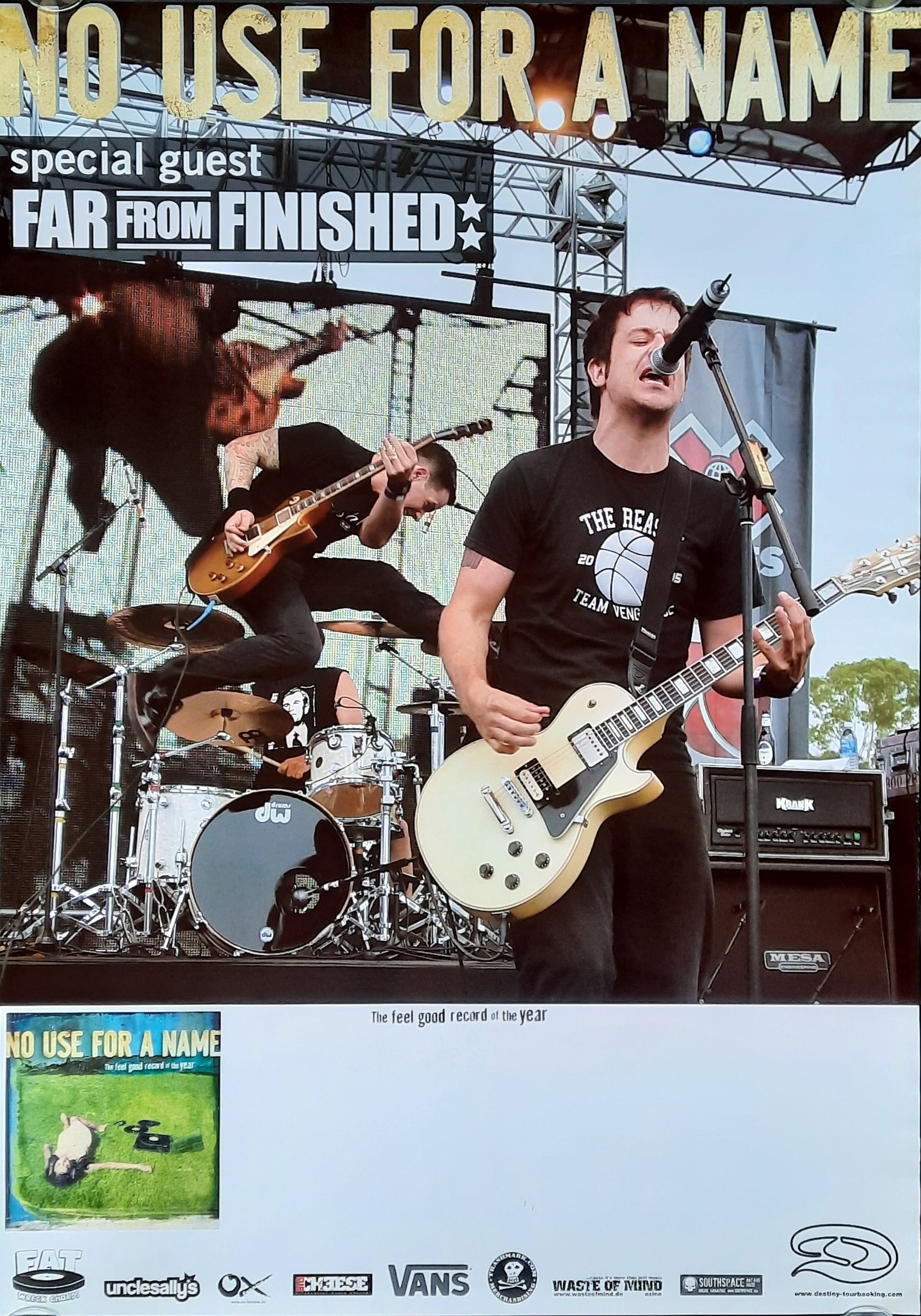 NO USE FOR A NAME Original Concert Poster 2008 European Tour