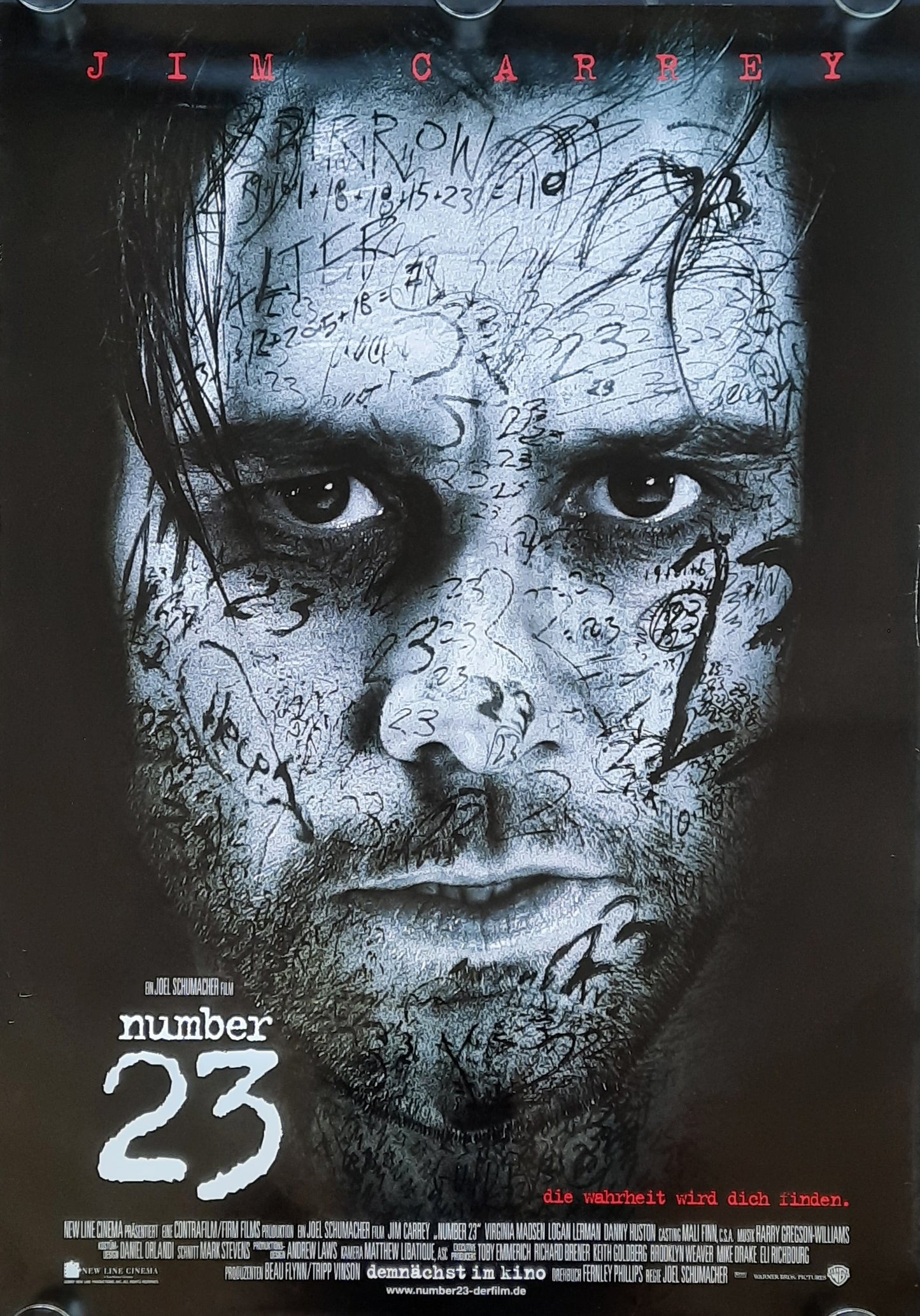 NUMBER 23 Original Movie Poster 2007 Schumacher German 1-Sheet ROLLED 1