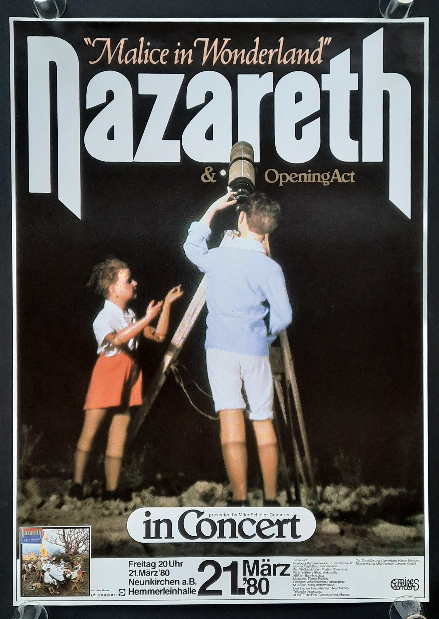 NAZARETH 1980 Concert Poster Neunkirchen Germany 1st Print