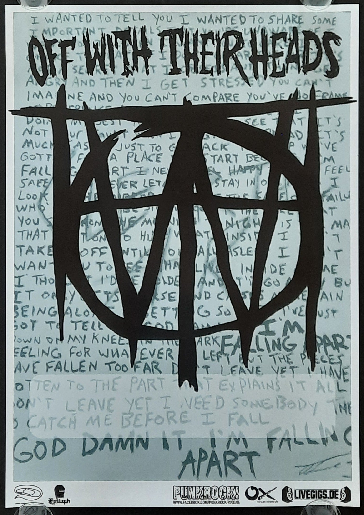 OFF WITH THEIR HEADS Original Concert Poster 2000s World Tour 42x59d (16) 1