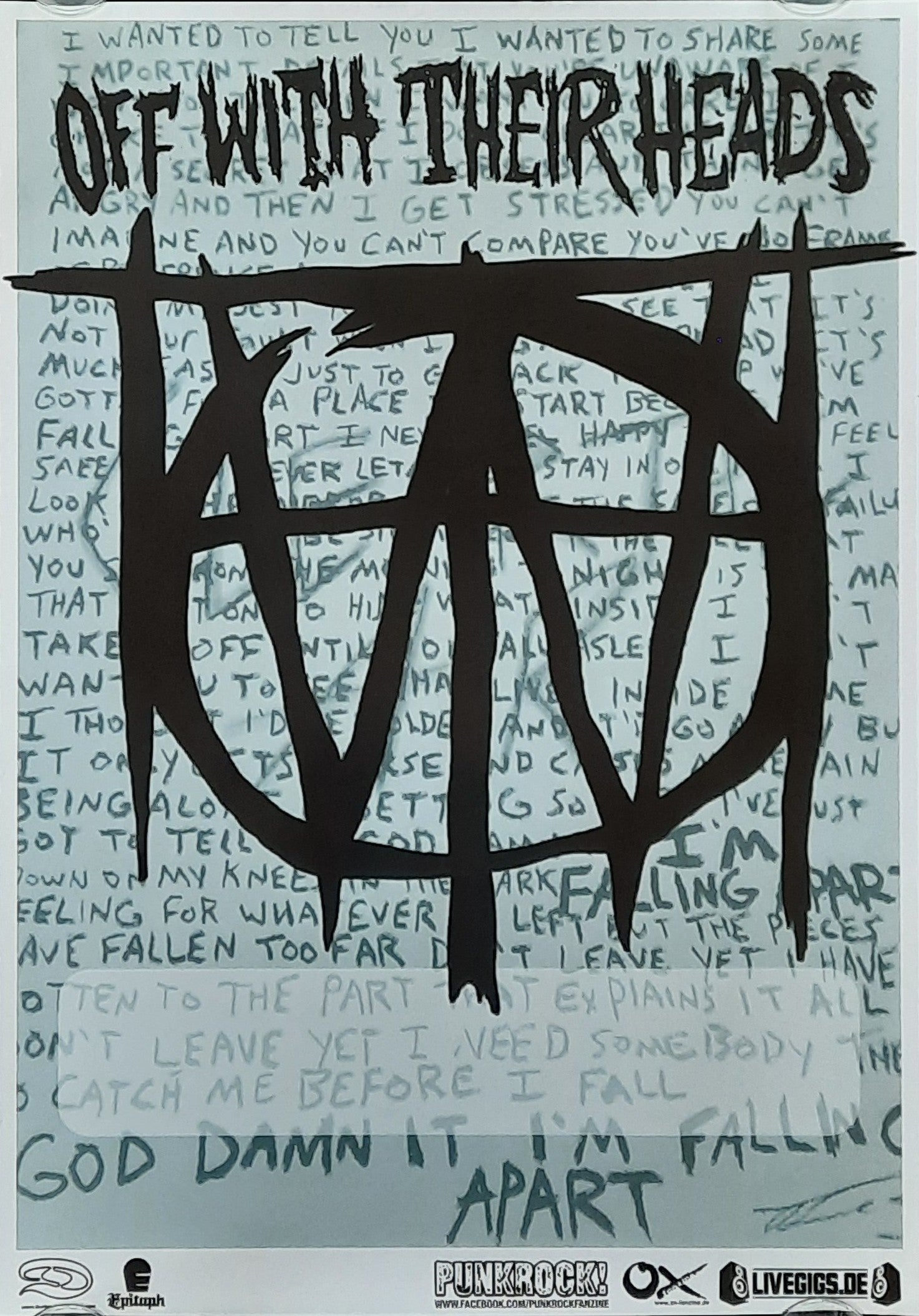 OFF WITH THEIR HEADS Original Concert Poster 2000s World Tour 42x59d (16) 1