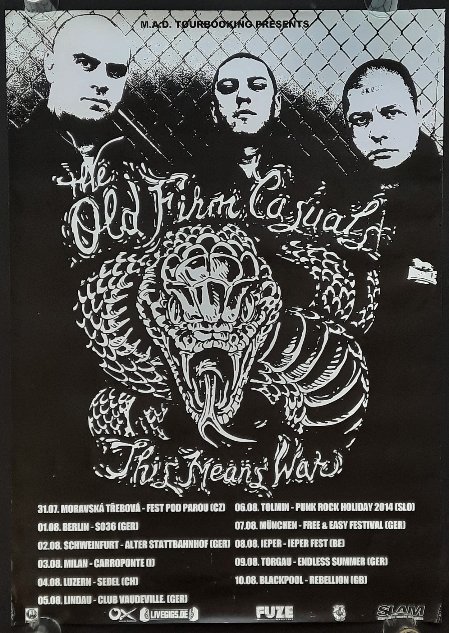 OLD FIRM CASUALS Original Concert Poster 1