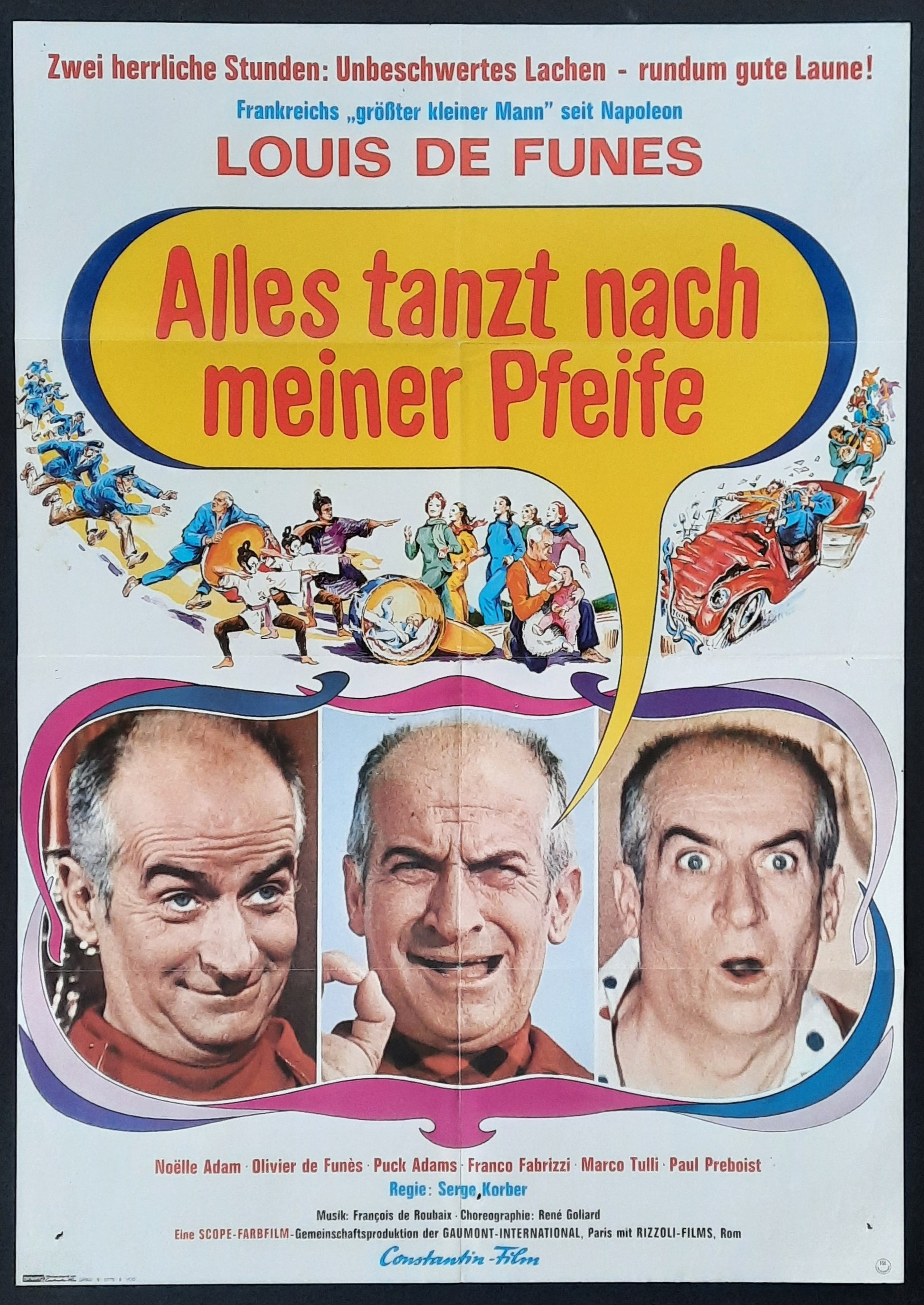 ORCHESTRA MAN Original Movie Poster 1970 Louis de Funes German 1-Sheet