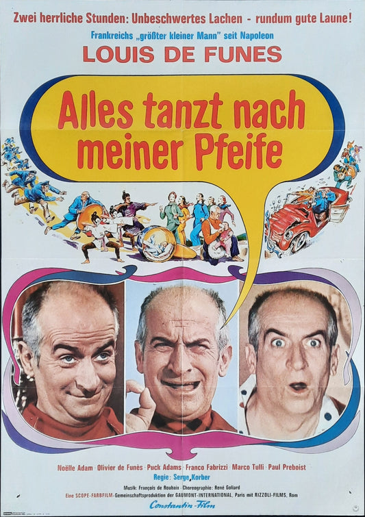 ORCHESTRA MAN Original Movie Poster 1970 Louis de Funes German 1-Sheet