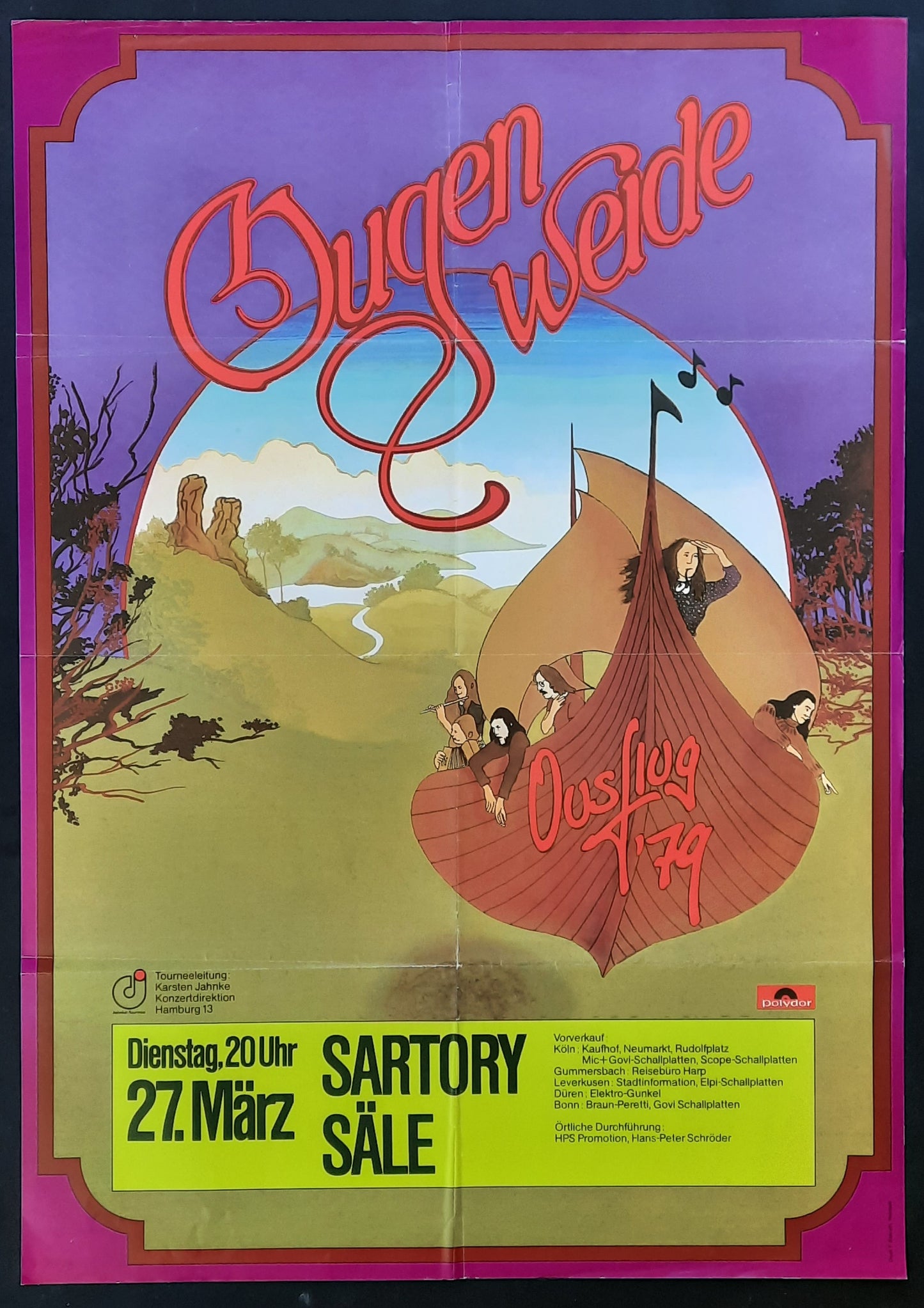 OUGENWEIDE Original Concert Poster March, 27 1979 Cologne Germany 1