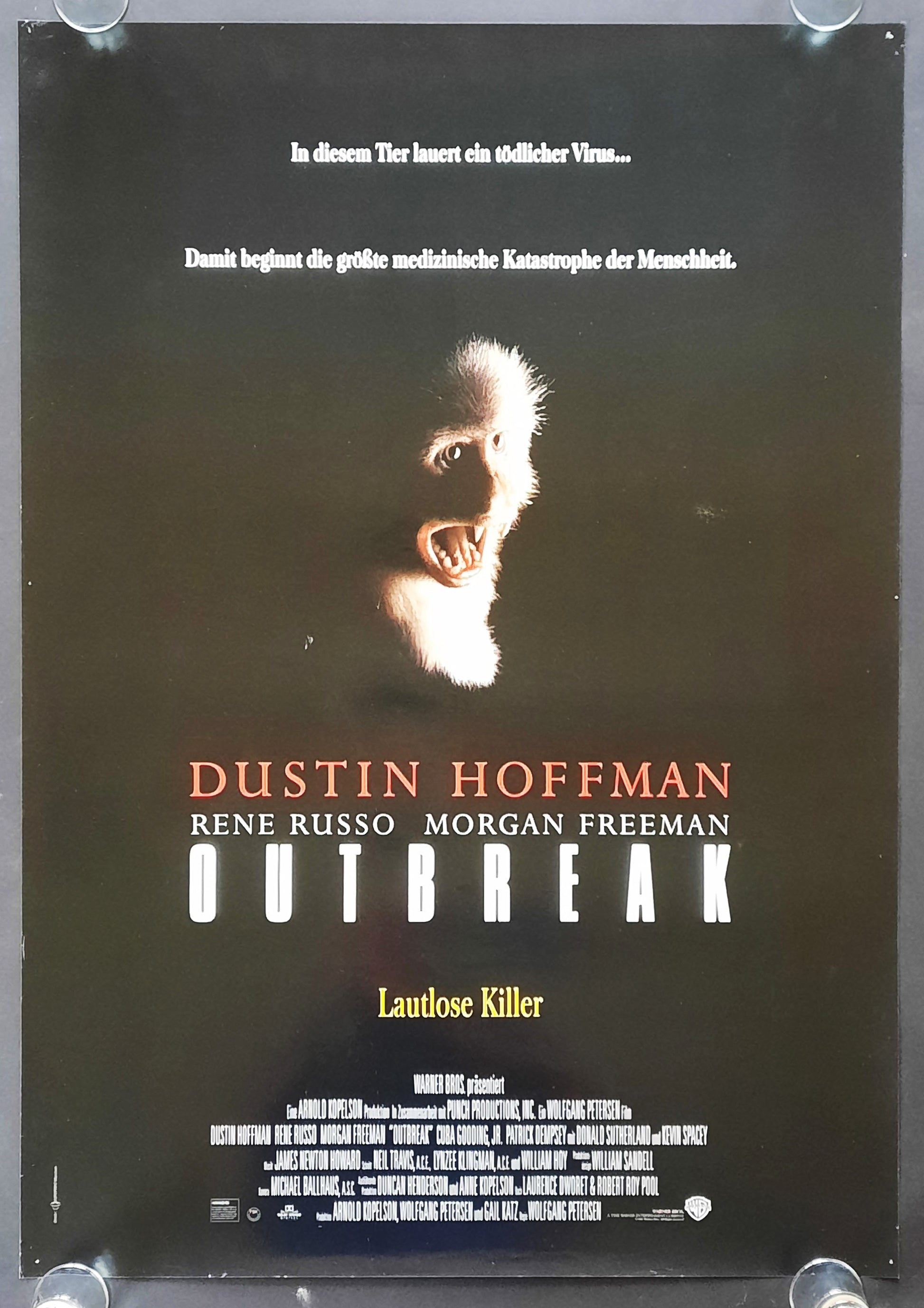 OUTBREAK Original Movie Poster 1995 Hoffman Russo Freeman German 1-Sheet