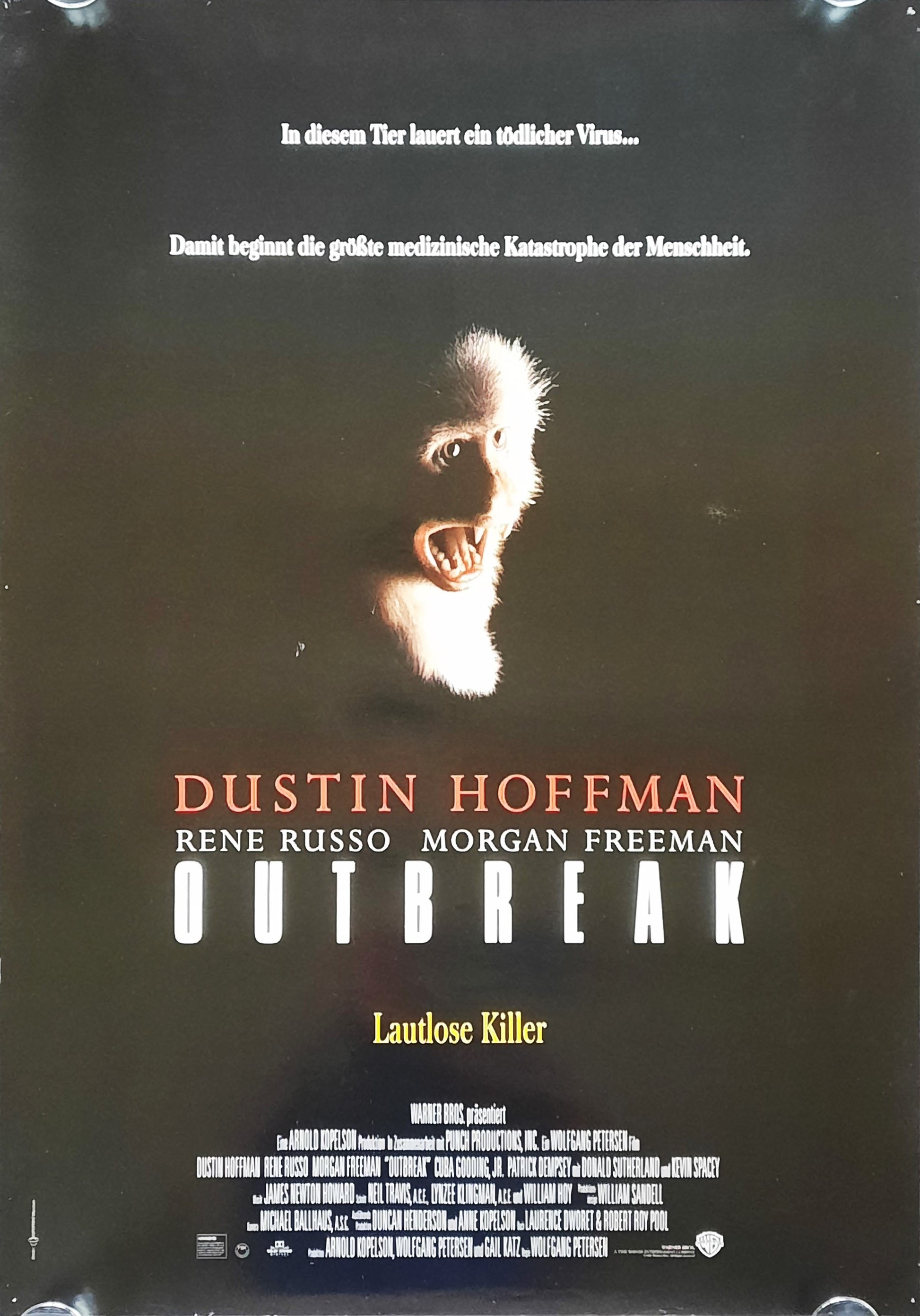OUTBREAK Original Movie Poster 1995 Hoffman Russo Freeman German 1-Sheet 1