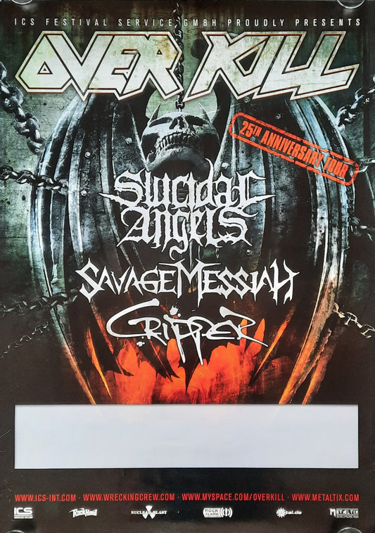 OVERKILL Original Concert Poster 2010 25th Anniversary Tour