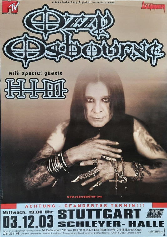 OZZY OSBOURNE 2003 Original Concert Poster December 3rd Stuttgart Germany 1st Print