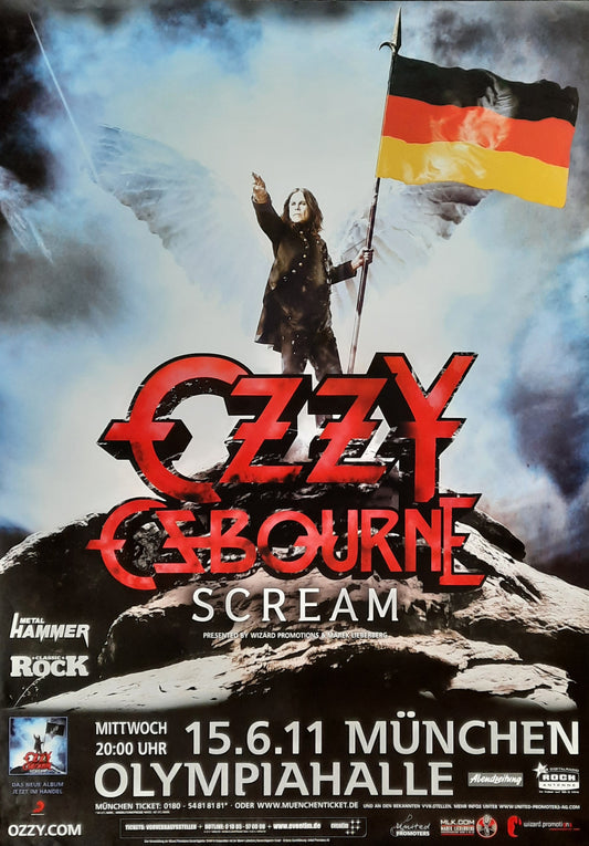 OZZY OSBOURNE 2011 Original Concert Poster June 15th Munich Germany, 1st Print